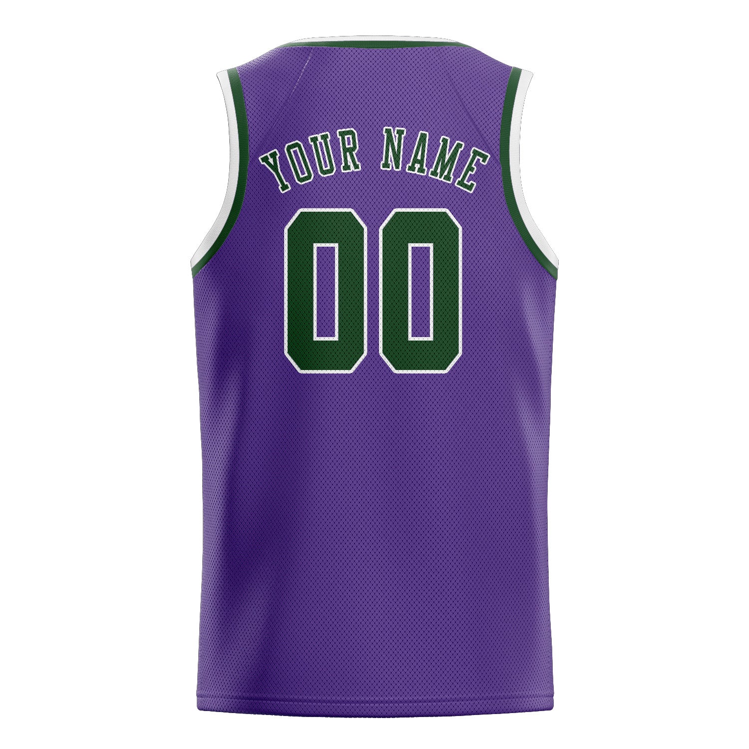 Custom Light Purple Dark Green Basketball Jersey