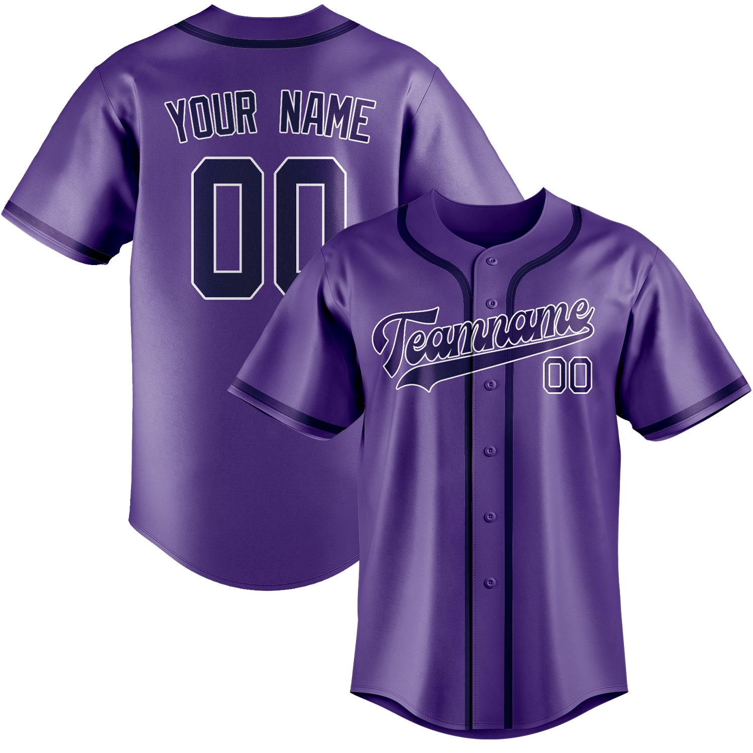 Custom Light Purple Purple Baseball Jersey