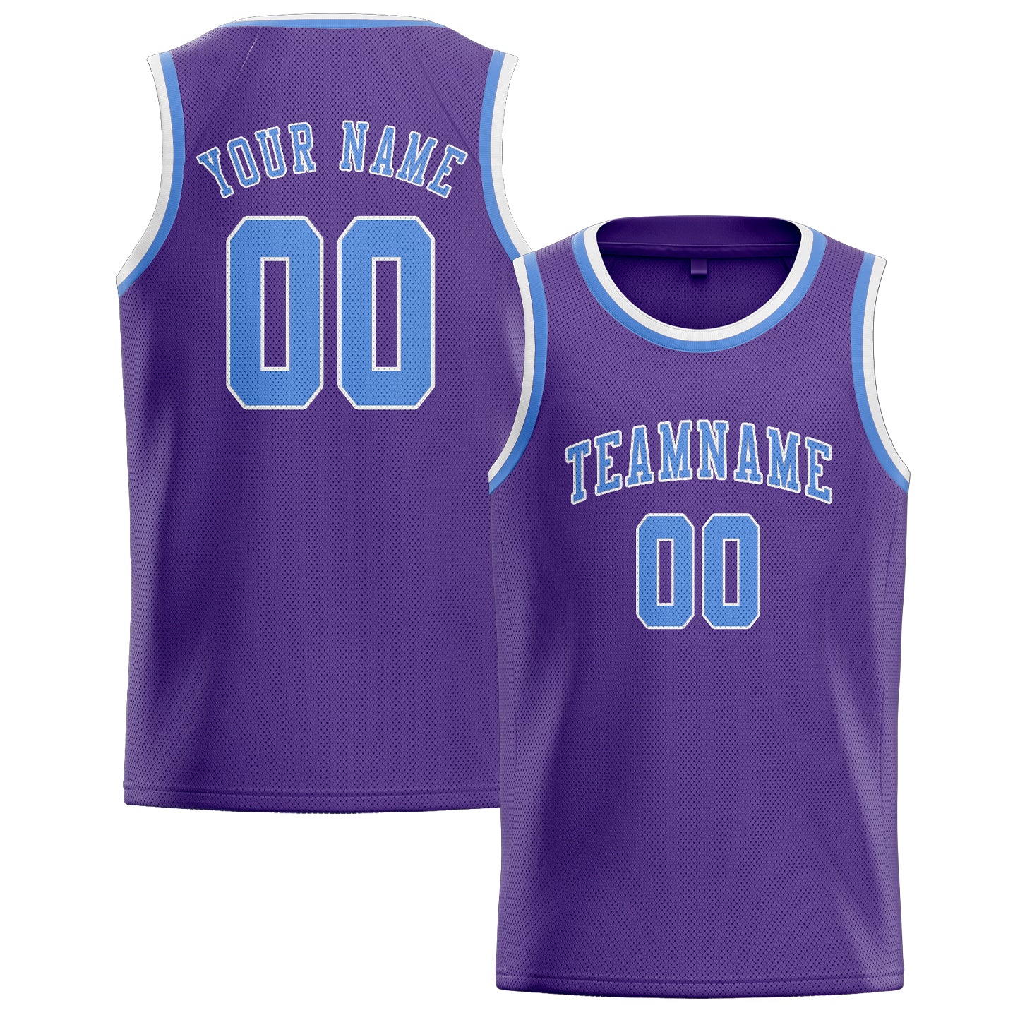 Custom Light Purple Light Blue Basketball Jersey