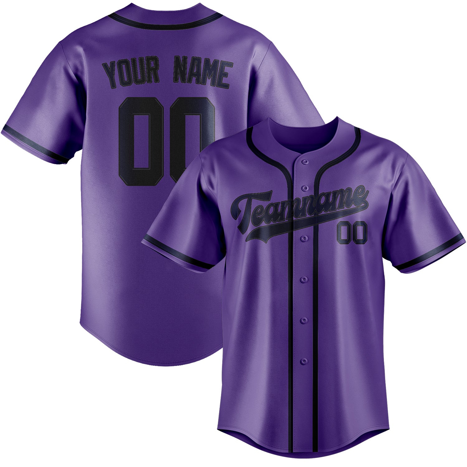 Custom Light Purple Blue Baseball Jersey