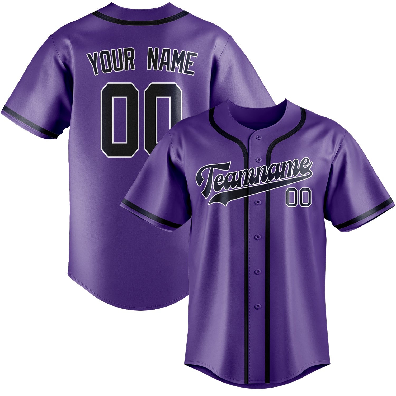 Custom Light Purple Navy Baseball Jersey