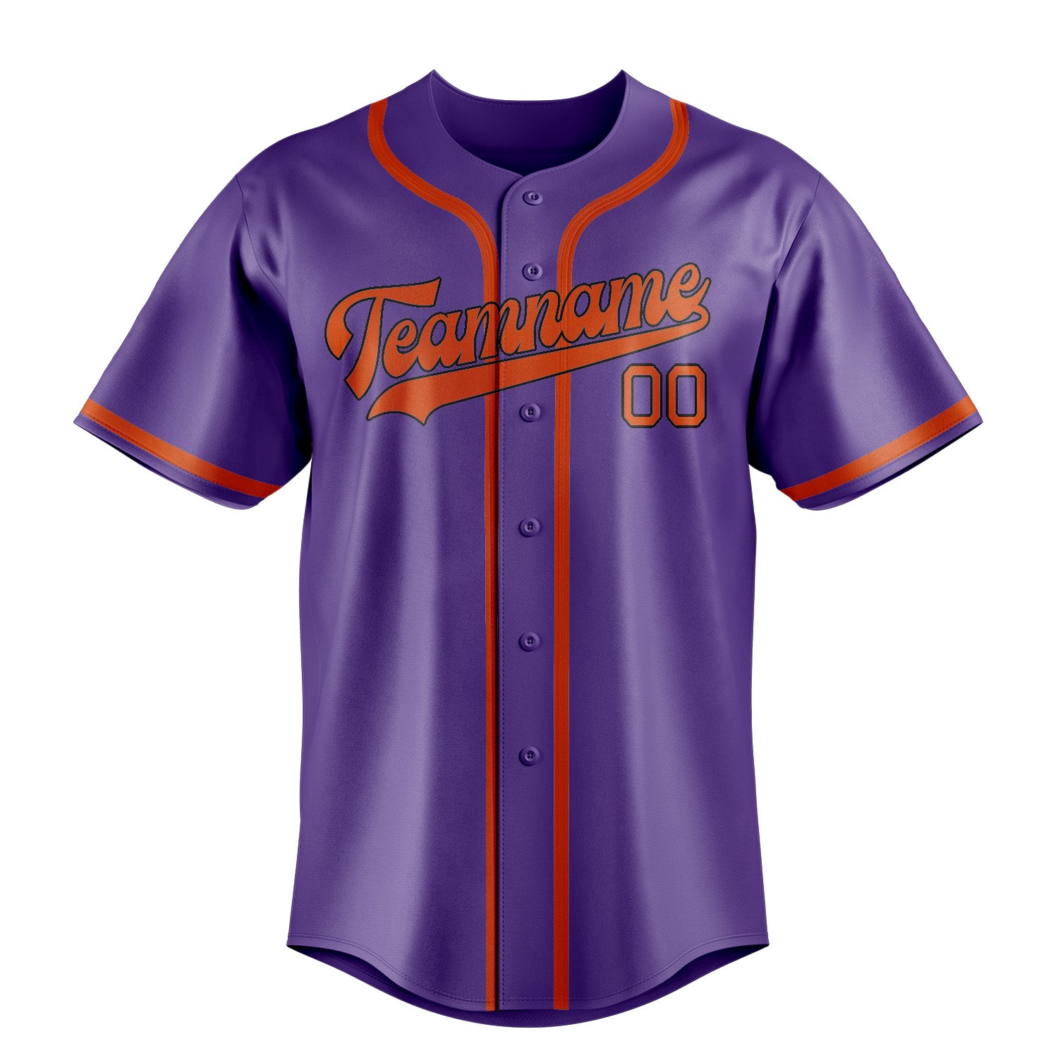 Custom Light Purple Orange Red Baseball Jersey