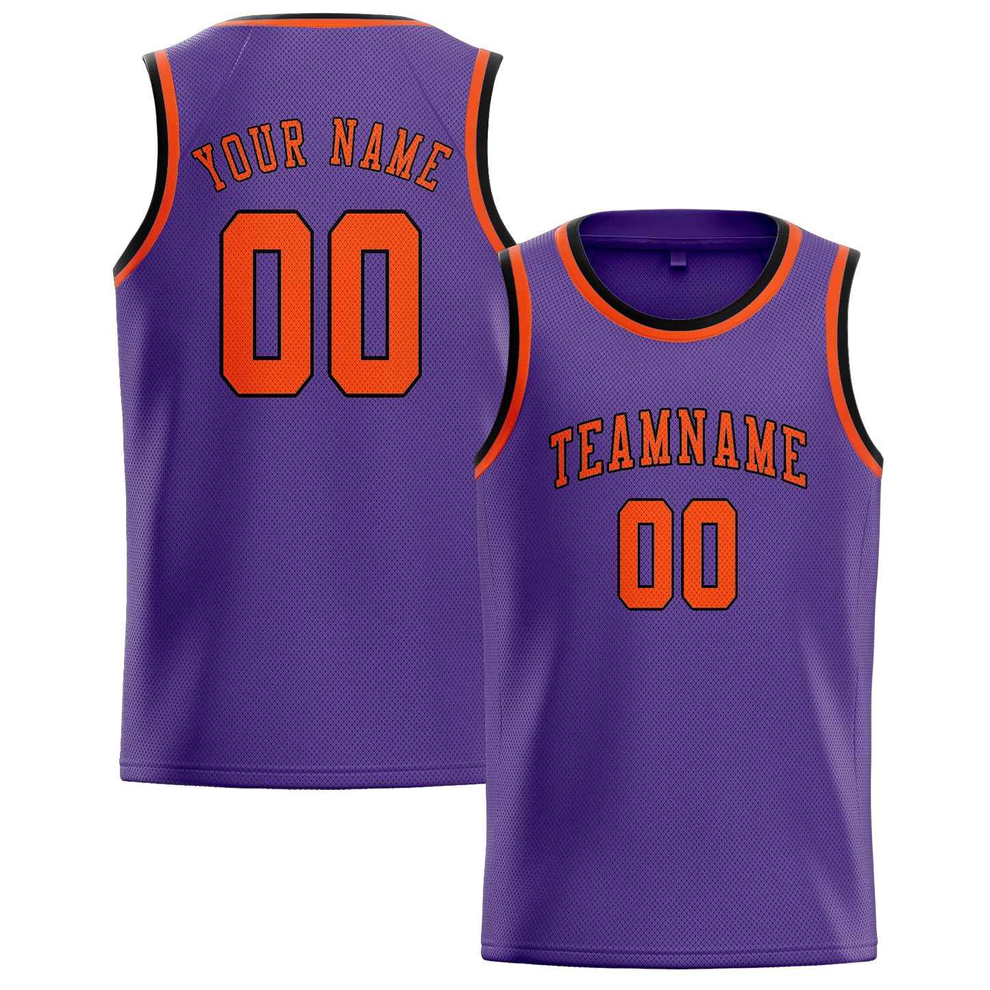 Custom Light Purple Orange Red Basketball Jersey