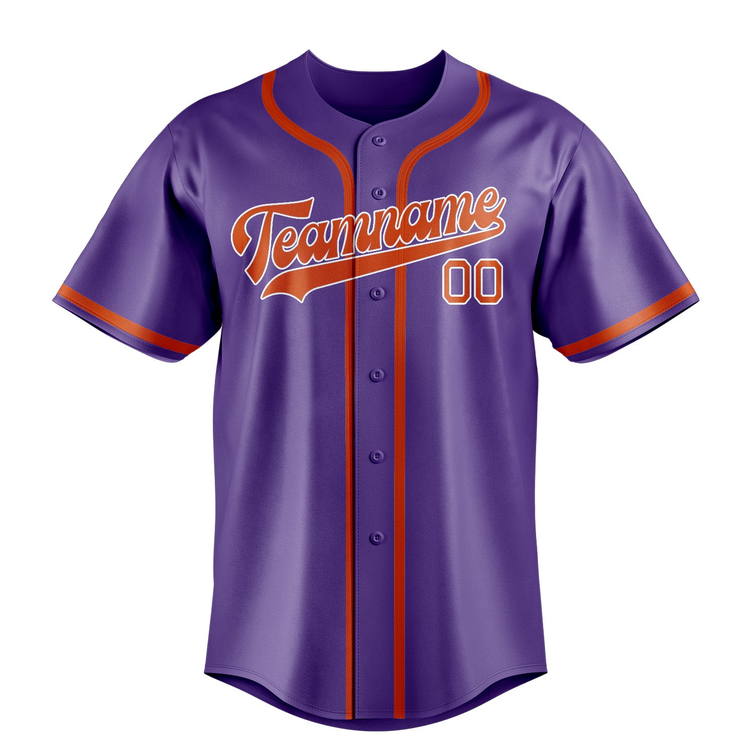 Custom Light Purple Orange Red Baseball Jersey