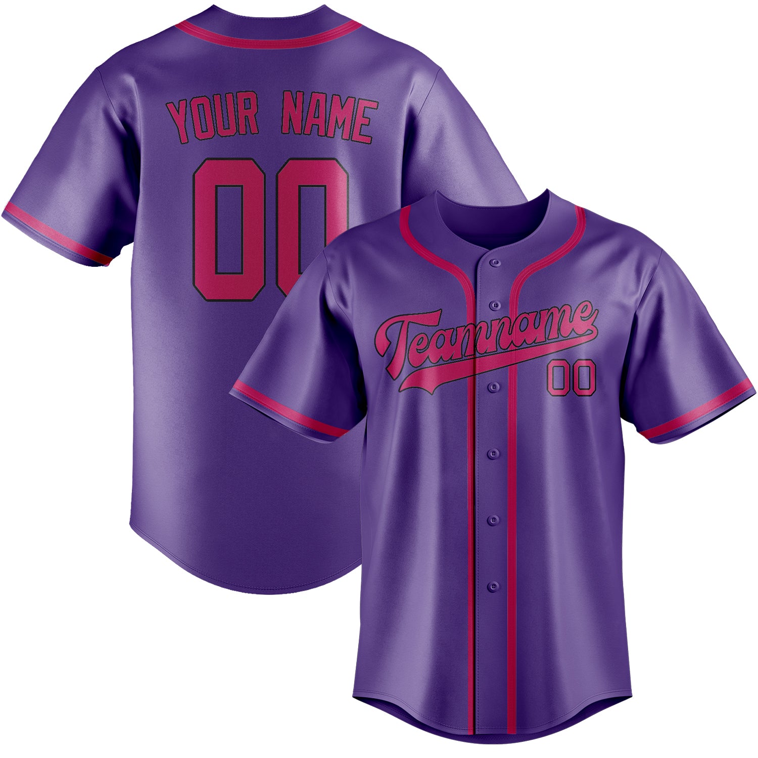 Custom Light Purple Pink Baseball Jersey