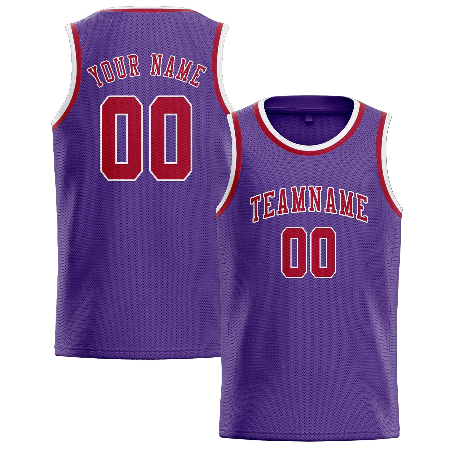 Custom Light Purple Red Basketball Jersey