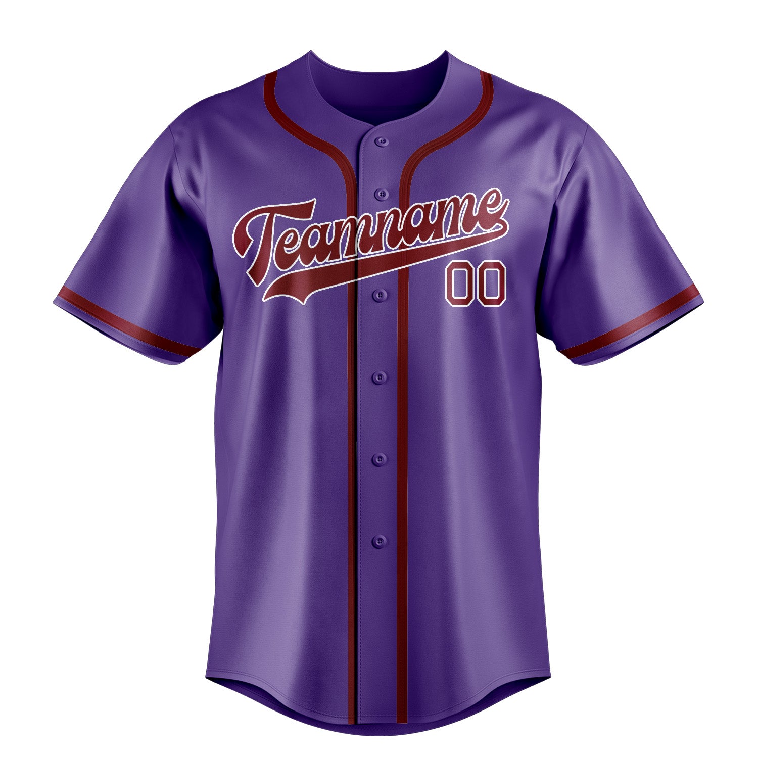 Custom Light Purple Crimson Red Baseball Jersey