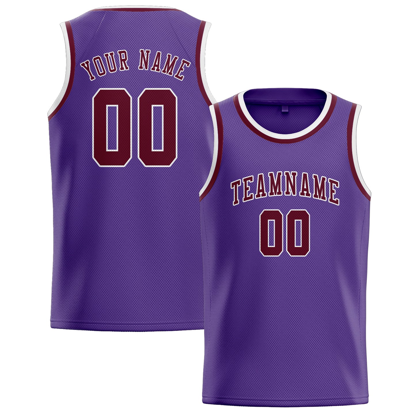 Custom Light Purple Crimson Red Basketball Jersey