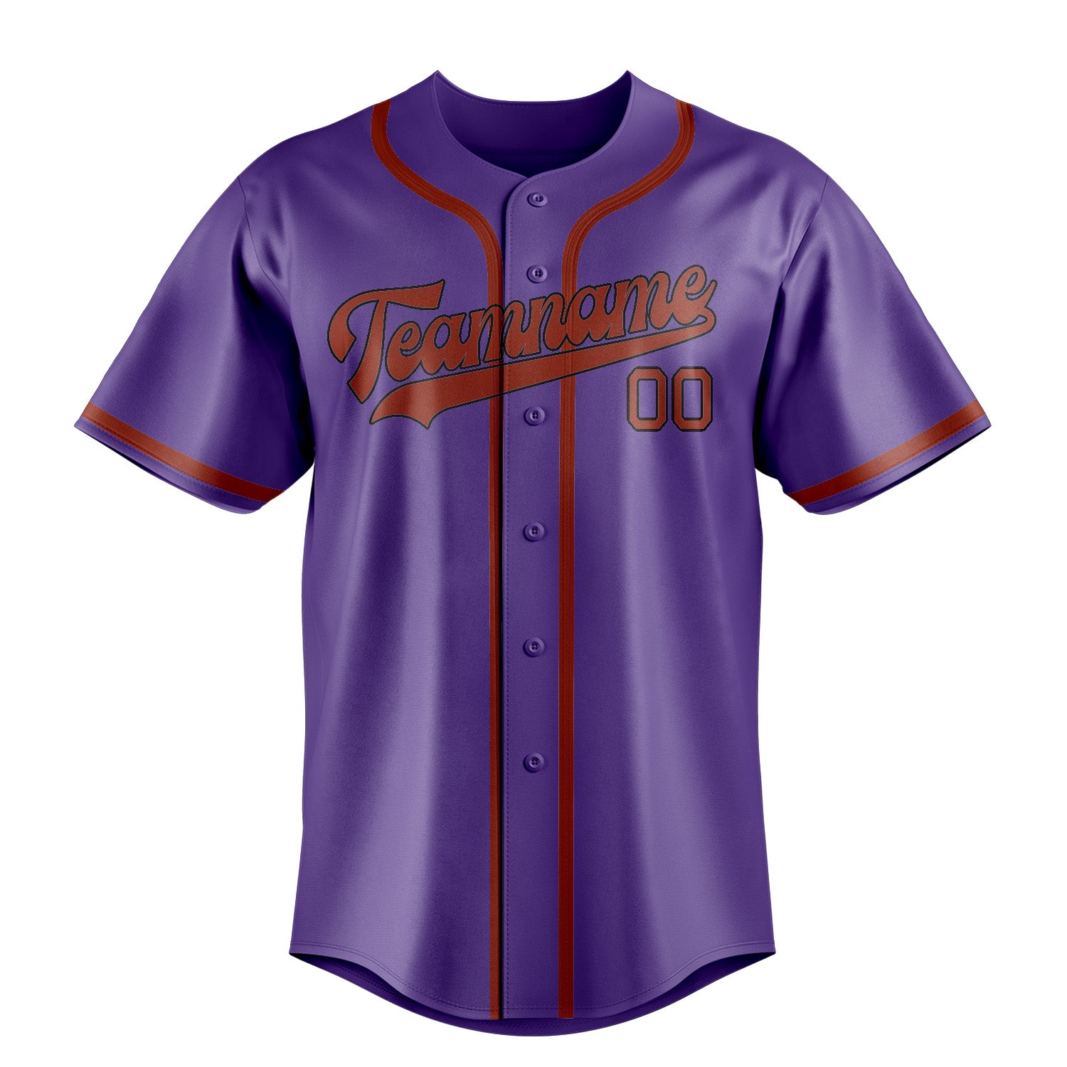 Custom Light Purple Coral Red Baseball Jersey
