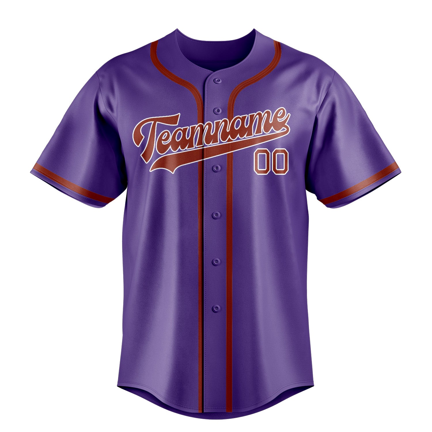 Custom Light Purple Coral Red Baseball Jersey
