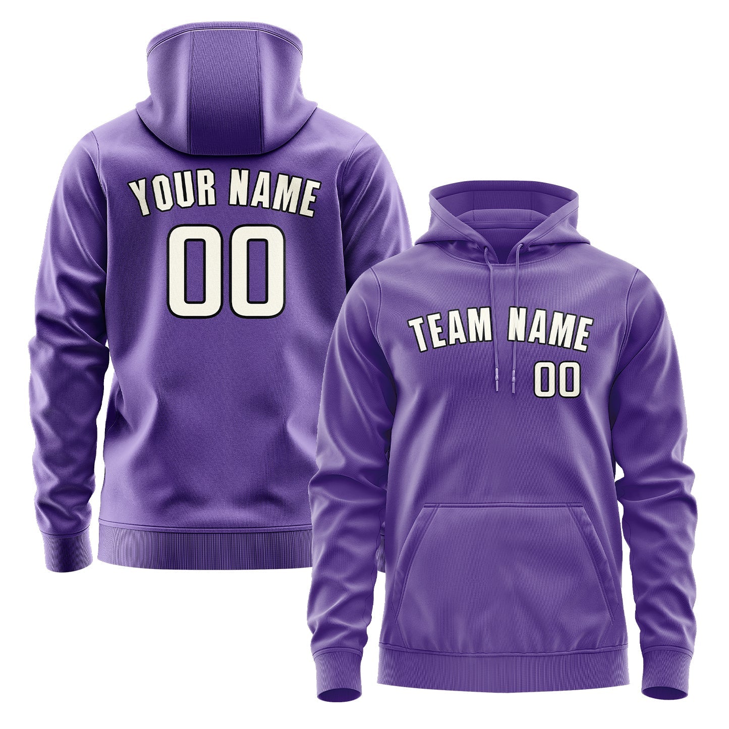 Custom Light Purple Cream Hoodie