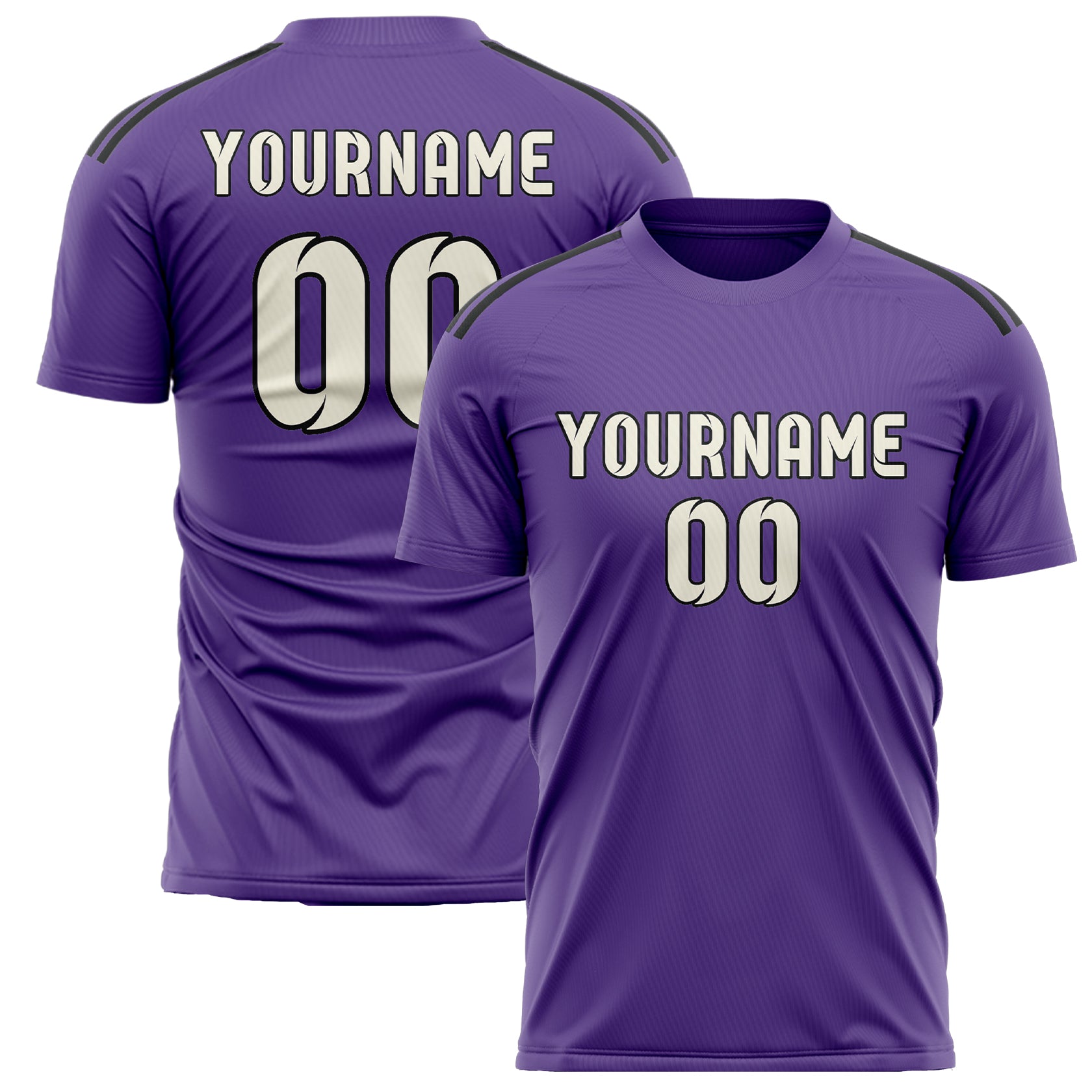 Custom Light Purple Cream Soccer Jersey