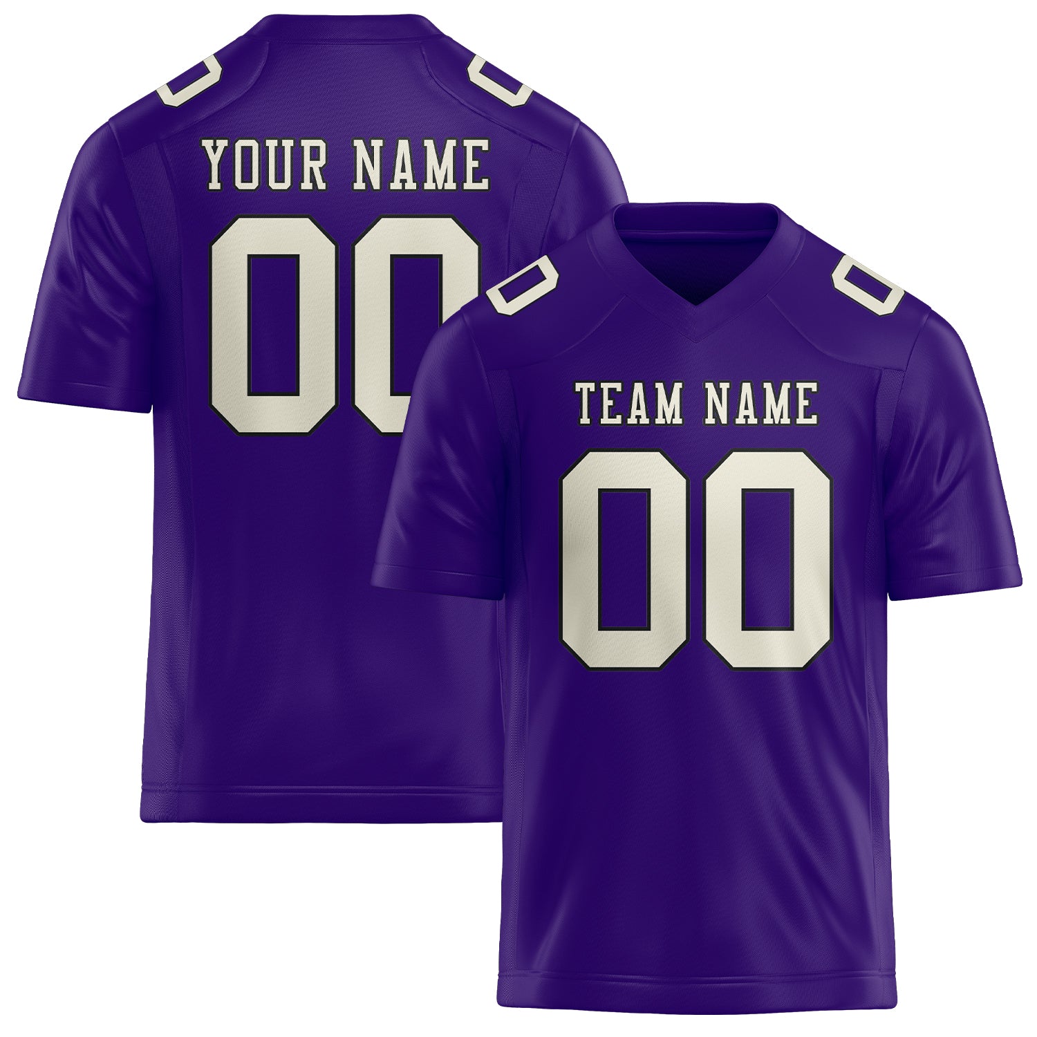 Custom Light Purple Cream Football Jersey