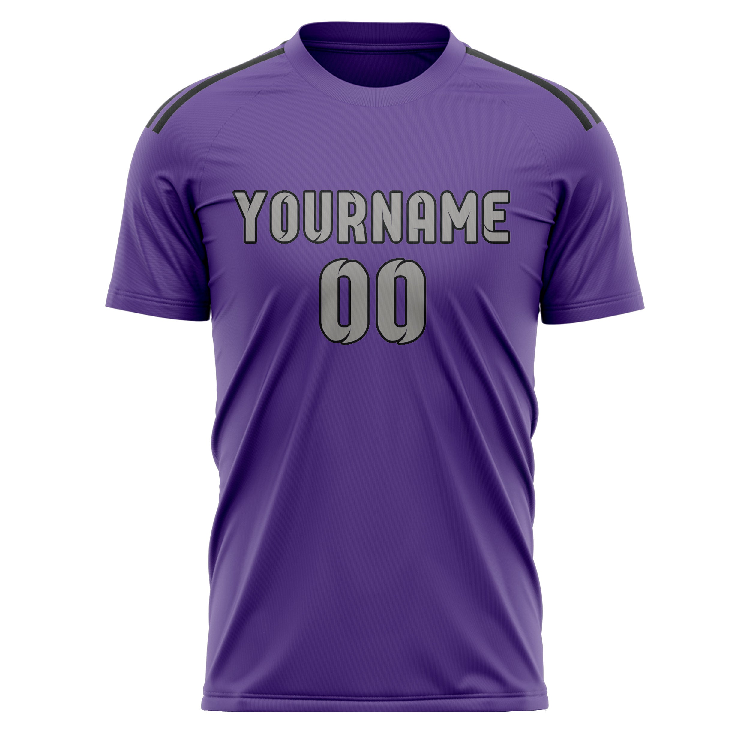 Custom Light Purple Gray Soccer Jersey