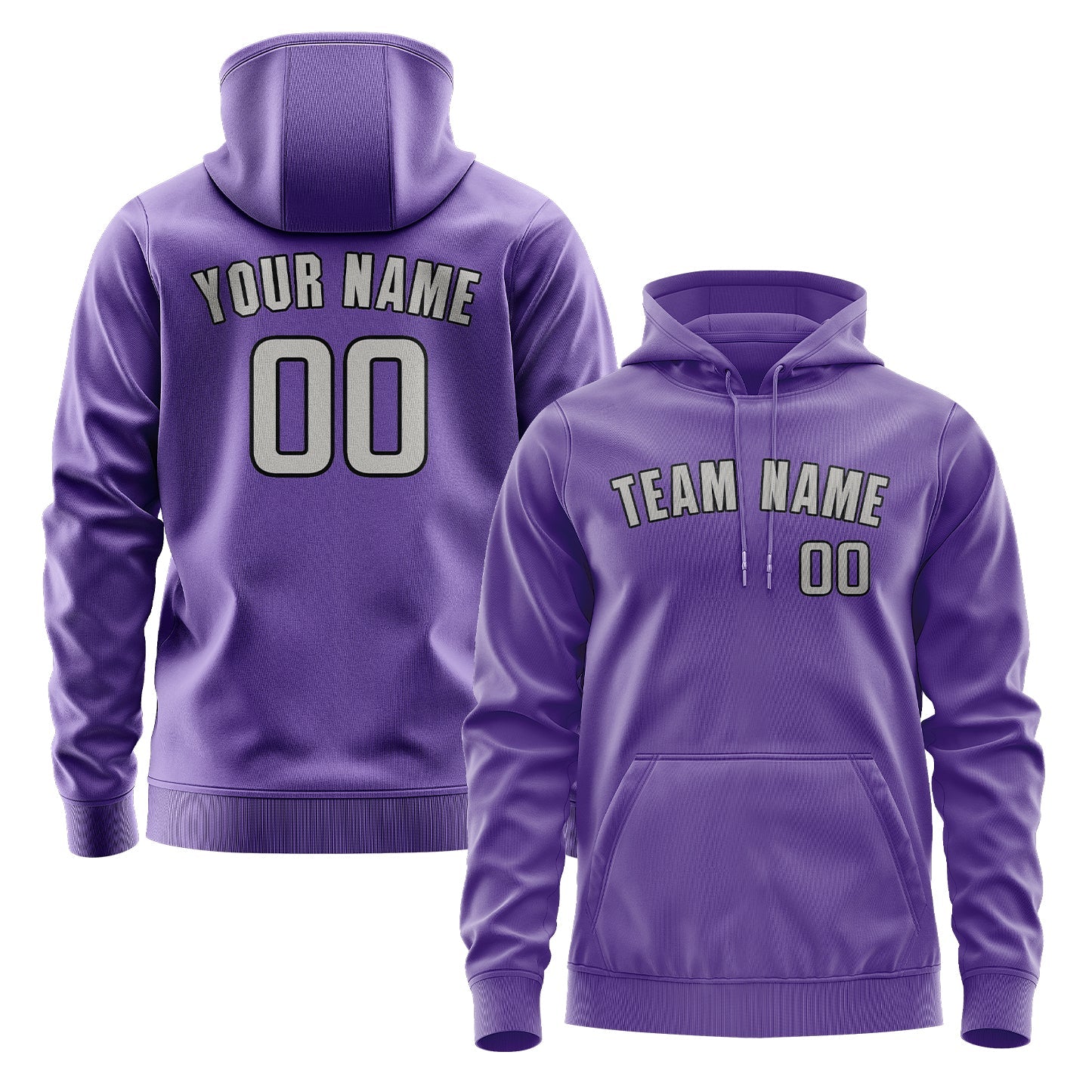 Custom Light Purple Gray Hoodie