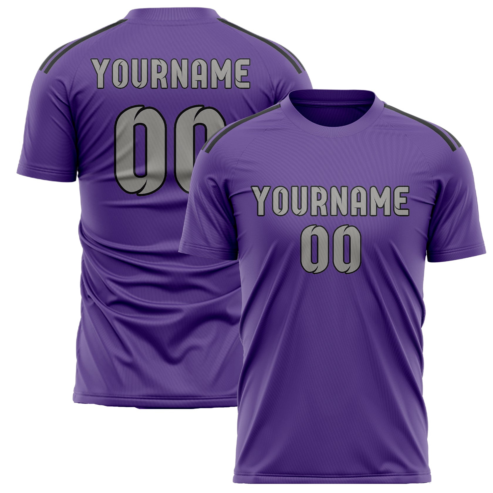 Custom Light Purple Gray Soccer Jersey