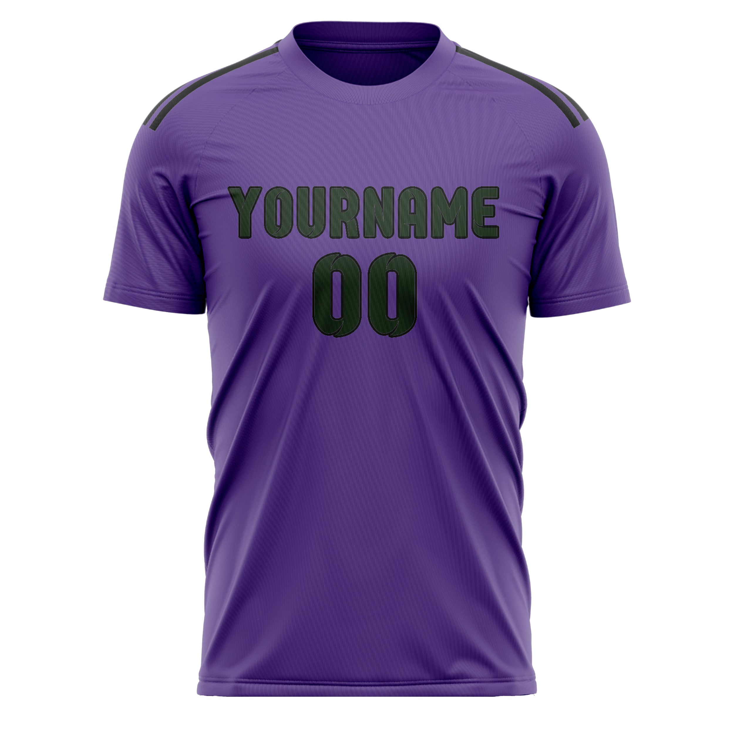 Custom Light Purple Dark Green Soccer Jersey