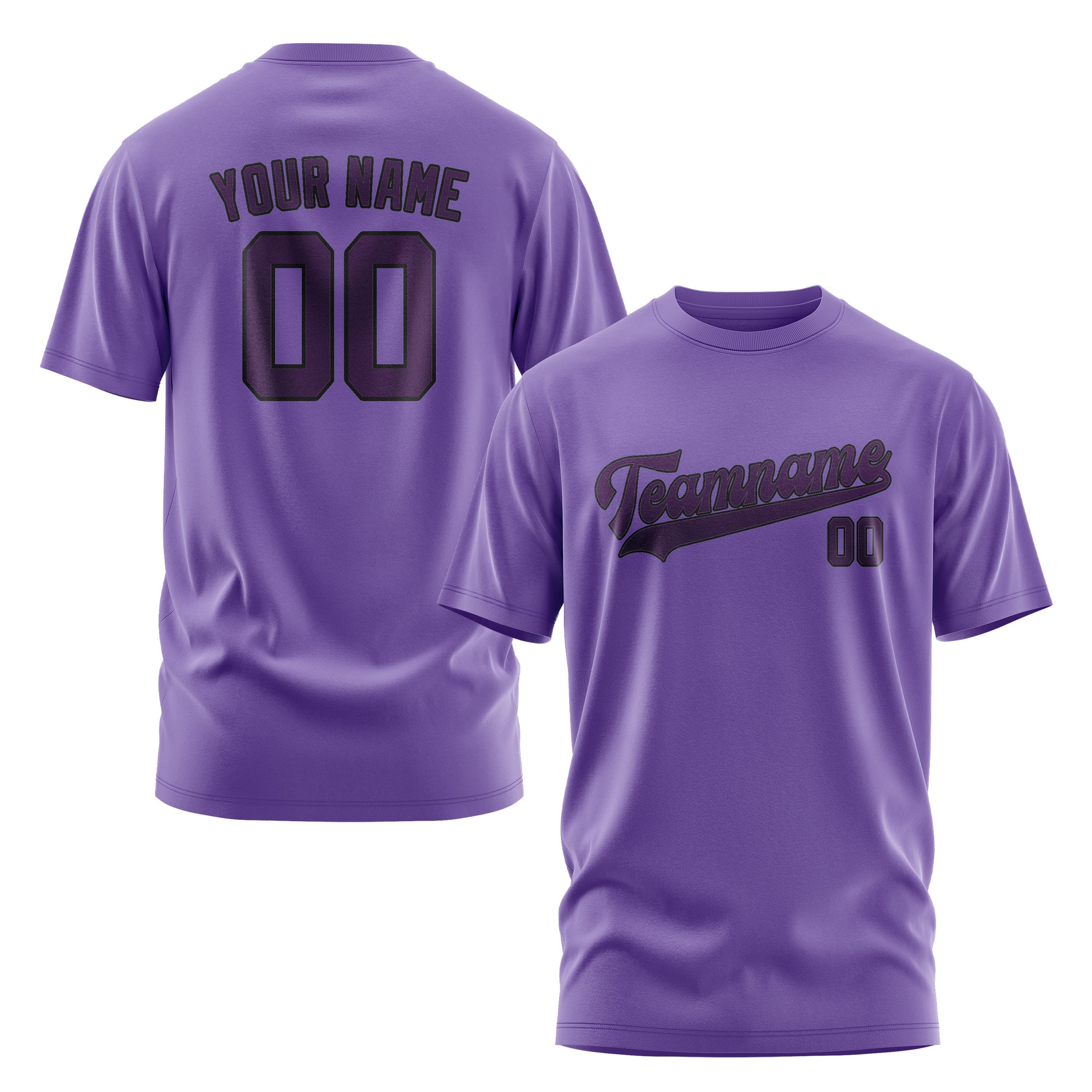 Custom Light Purple Purple T-Shirt