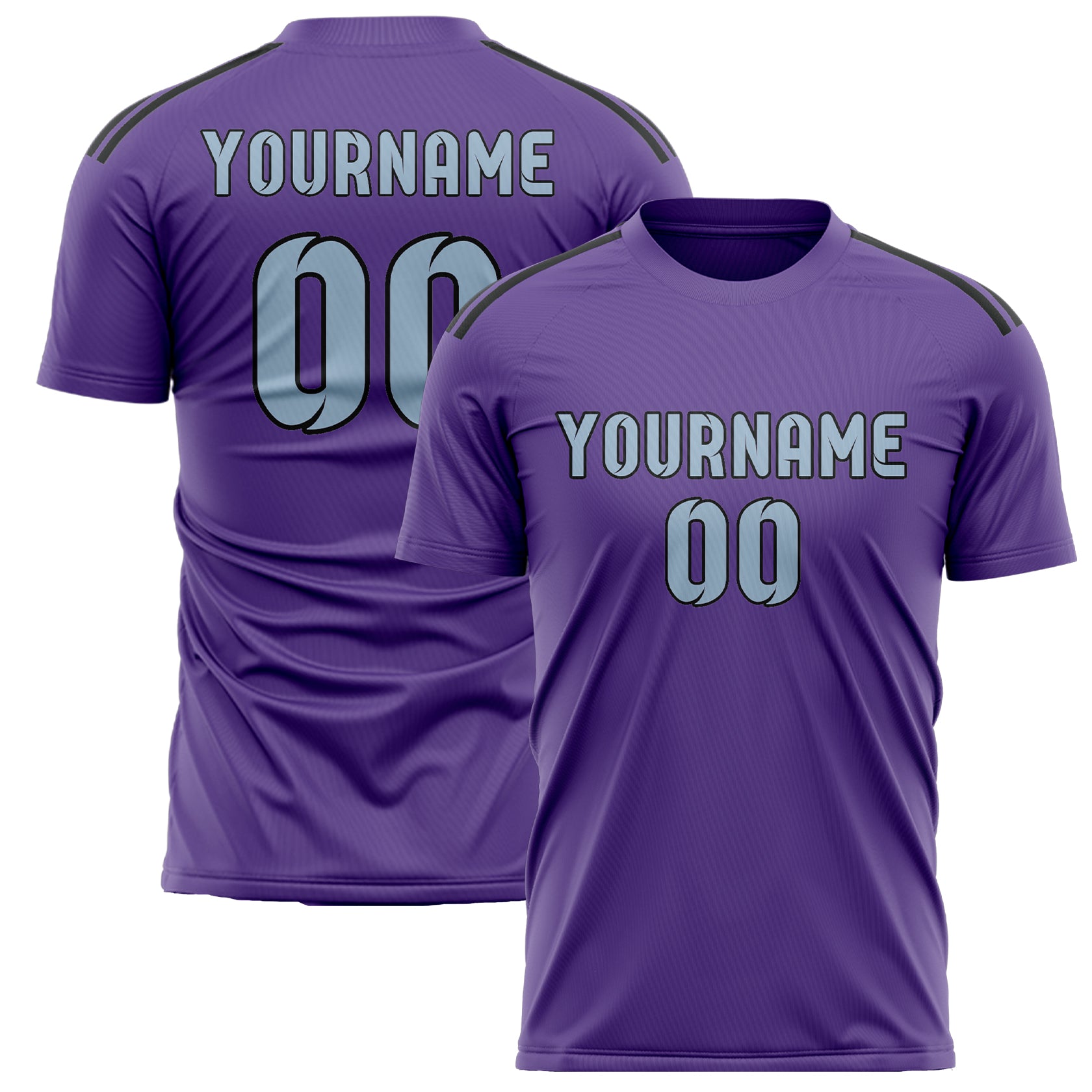 Custom Light Purple Light Blue Soccer Jersey