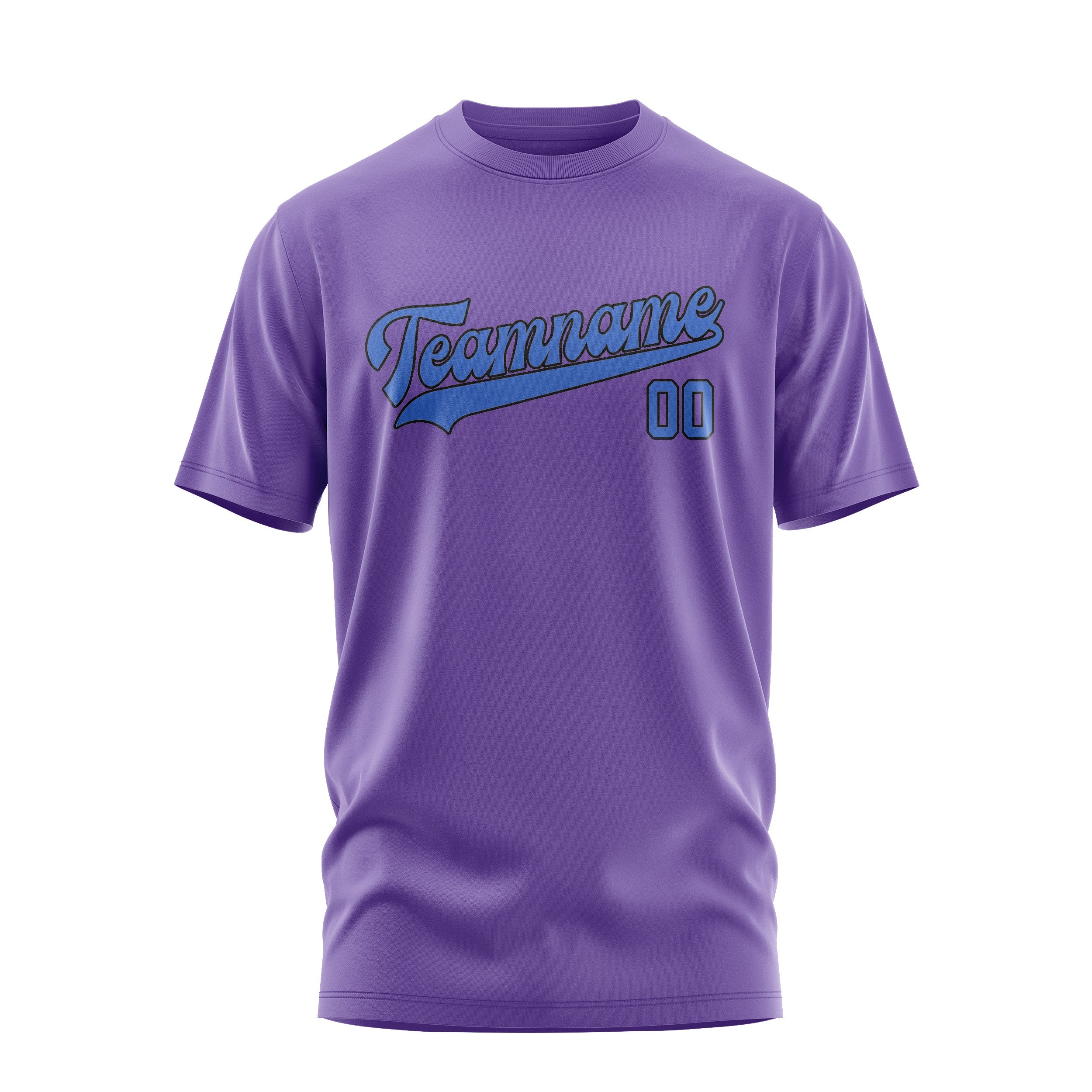 Custom Light Purple Sky Blue T-Shirt
