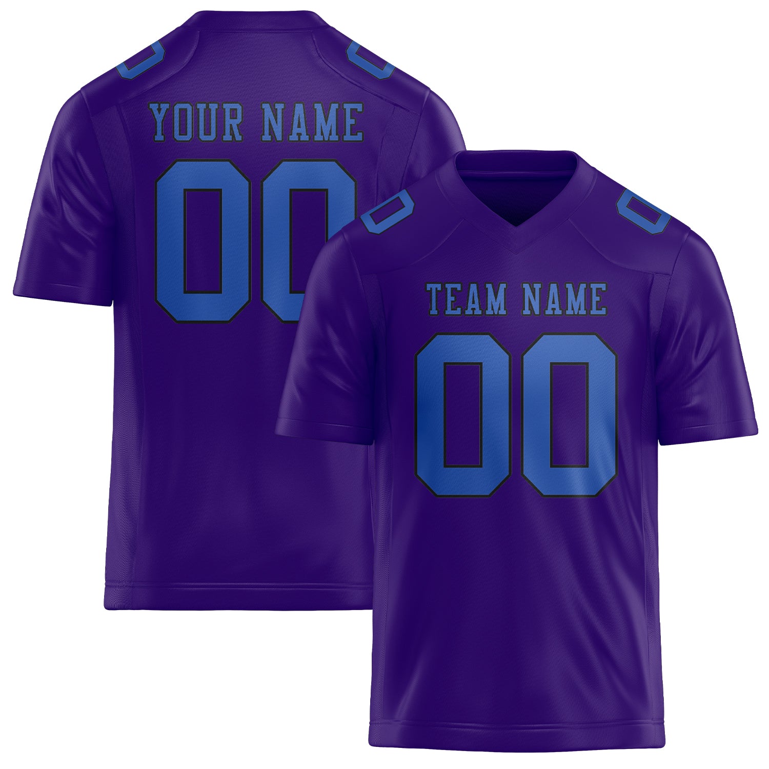 Custom Light Purple Sky Blue Football Jersey