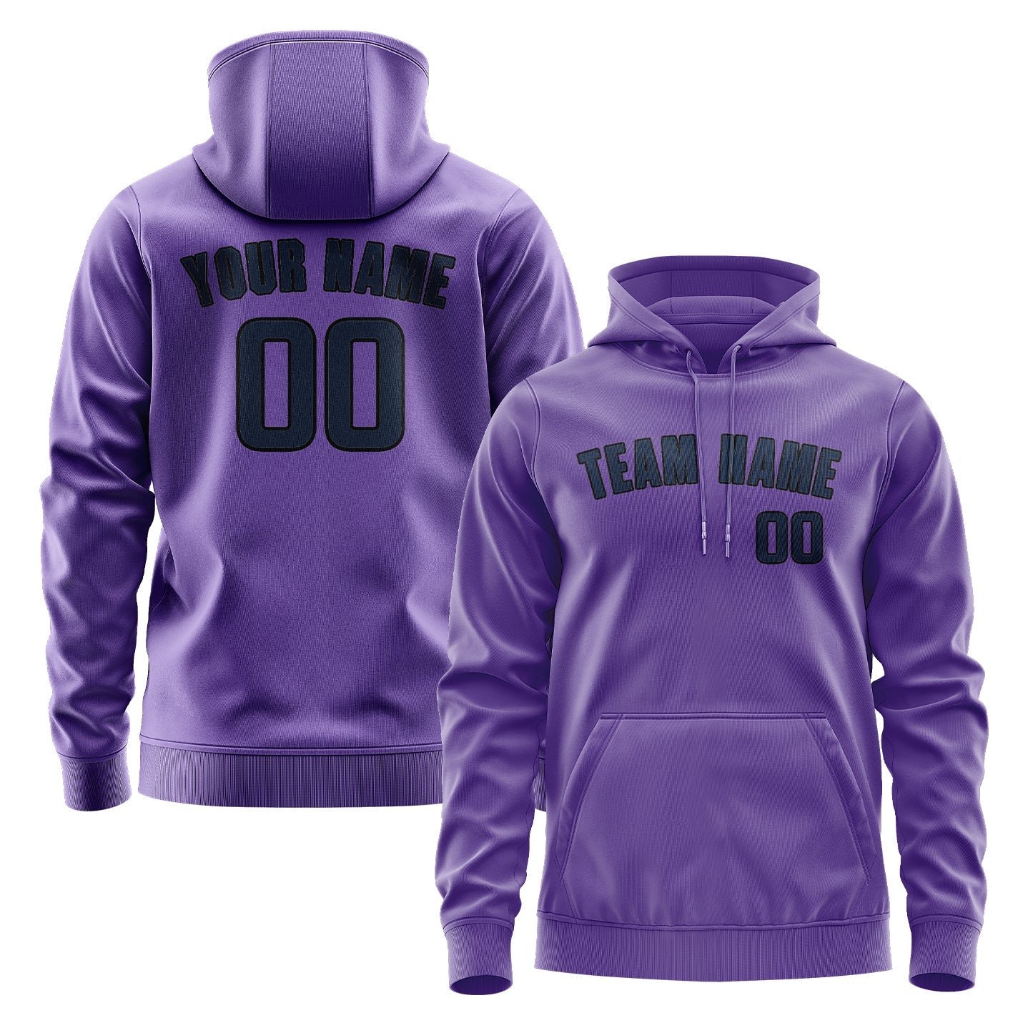 Custom Light Purple Blue Hoodie