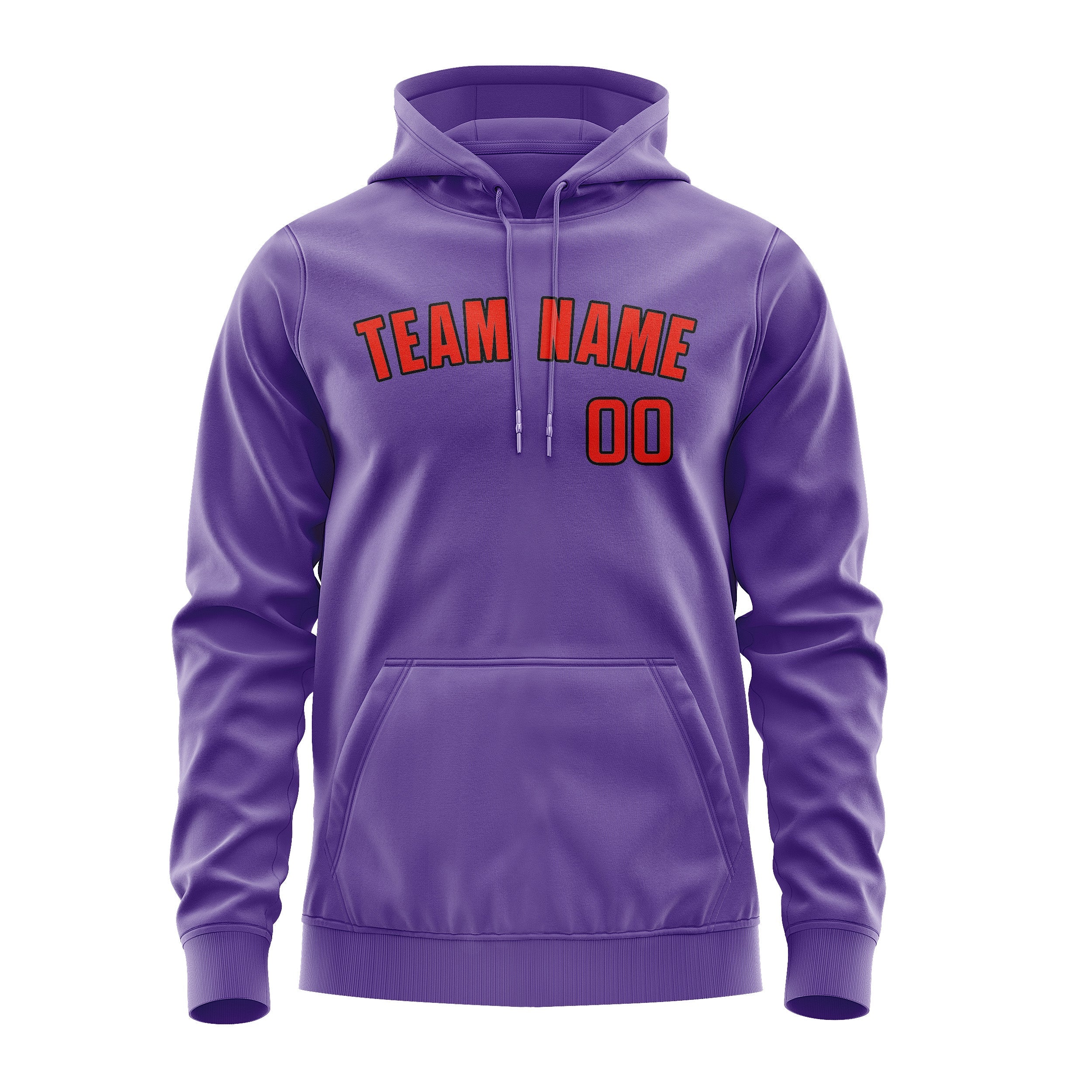 Custom Light Purple Orange Red Hoodie