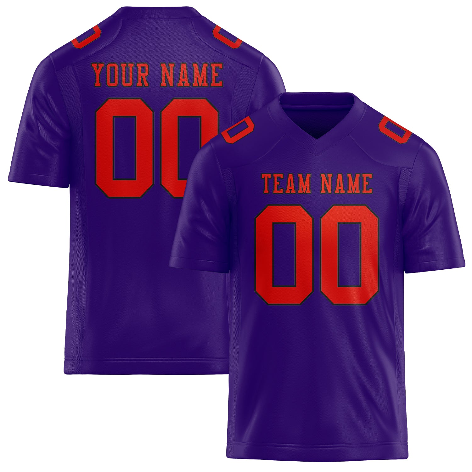 Custom Light Purple Orange Red Football Jersey