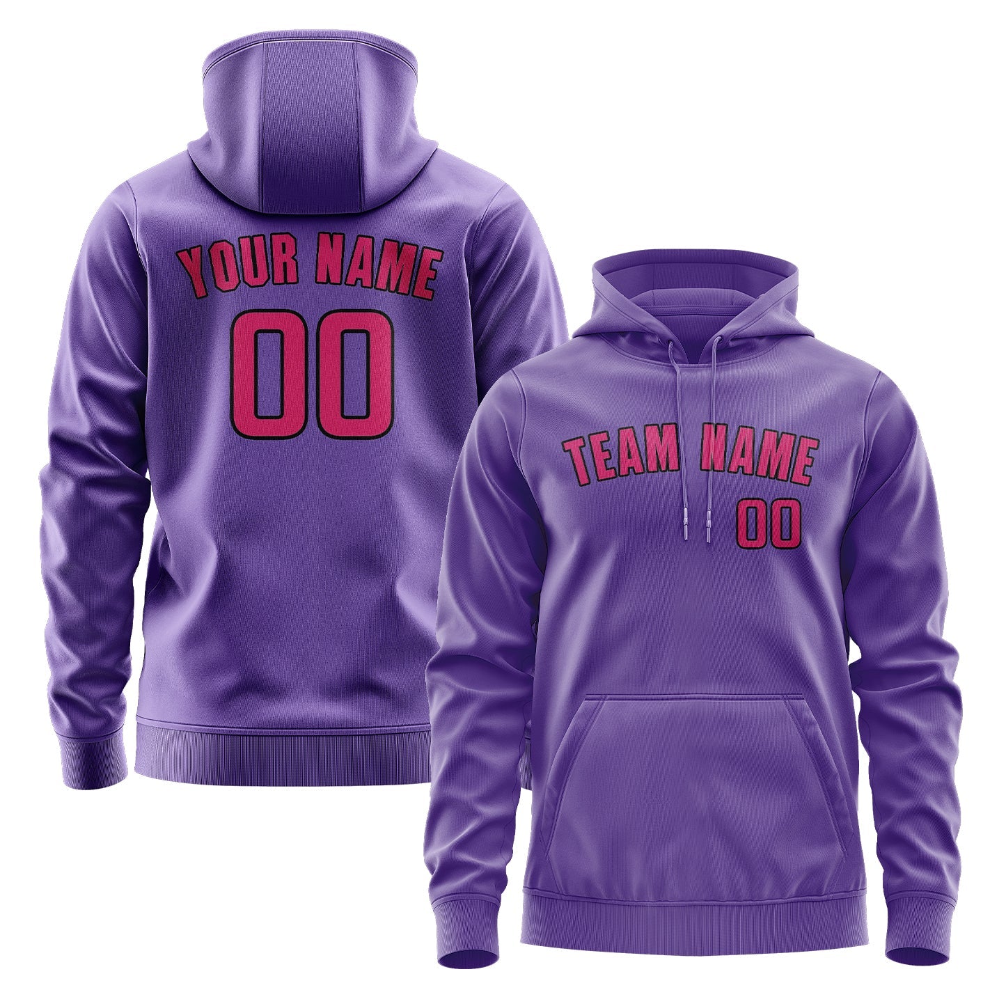 Custom Light Purple Pink Hoodie
