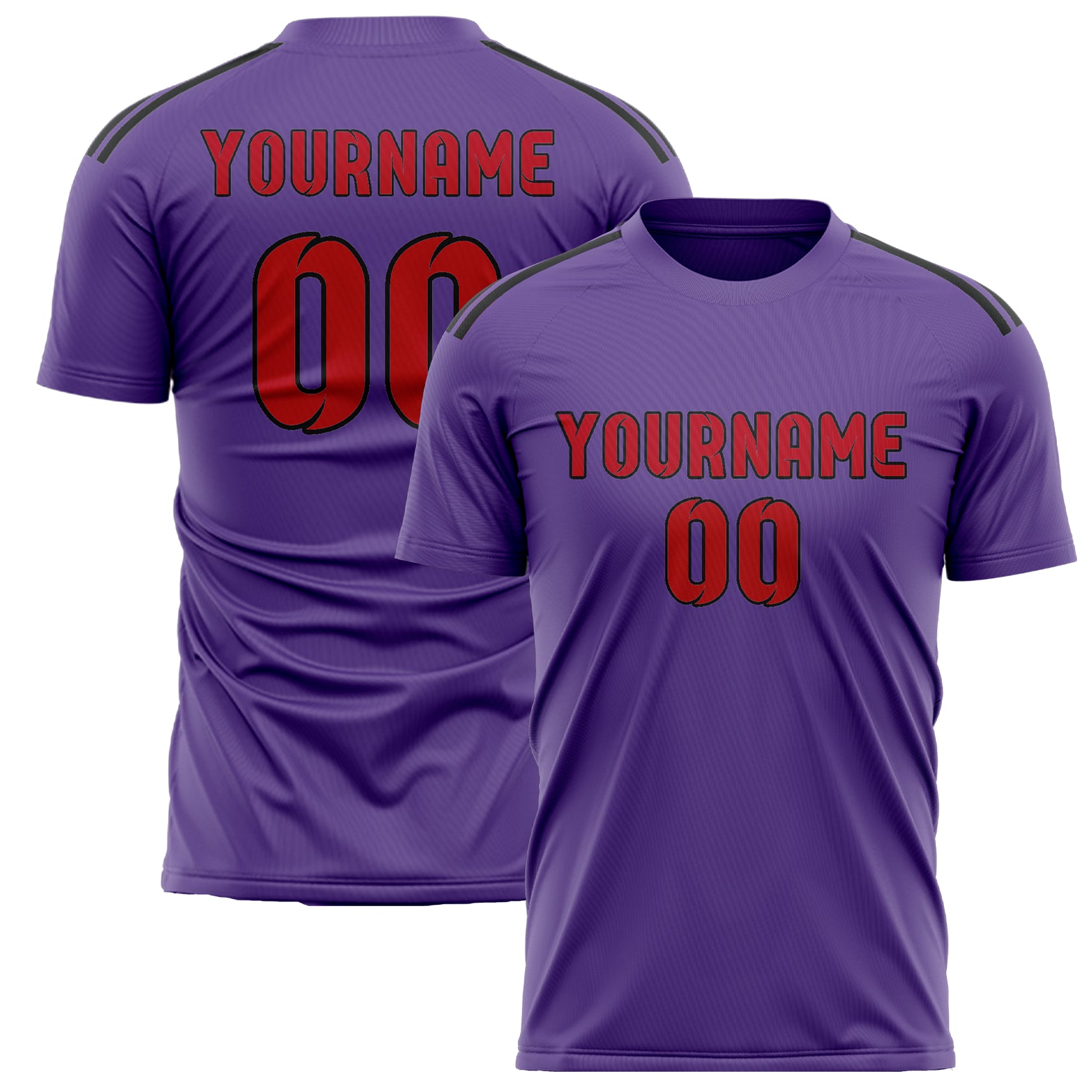 Custom Light Purple Red Soccer Jersey