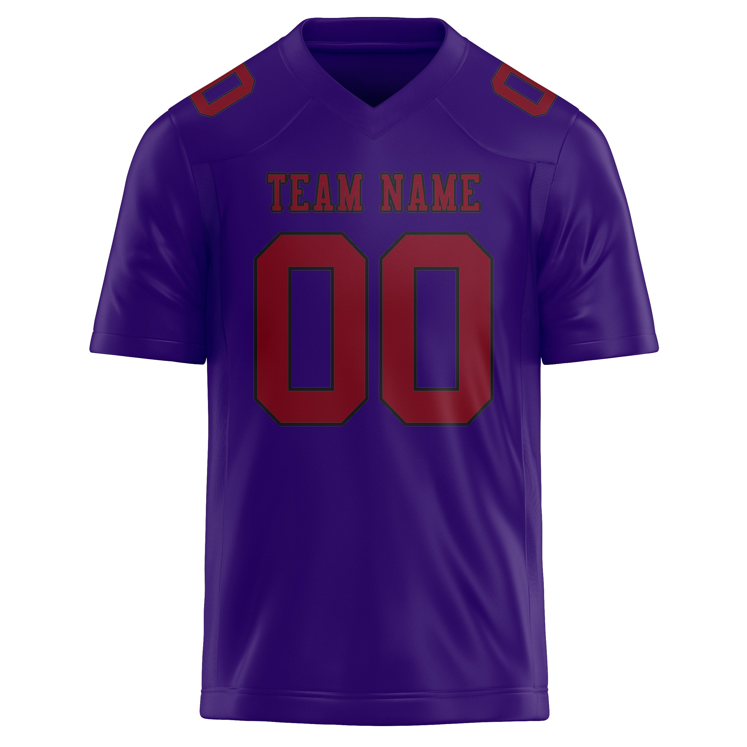 Custom Light Purple Crimson Red Football Jersey