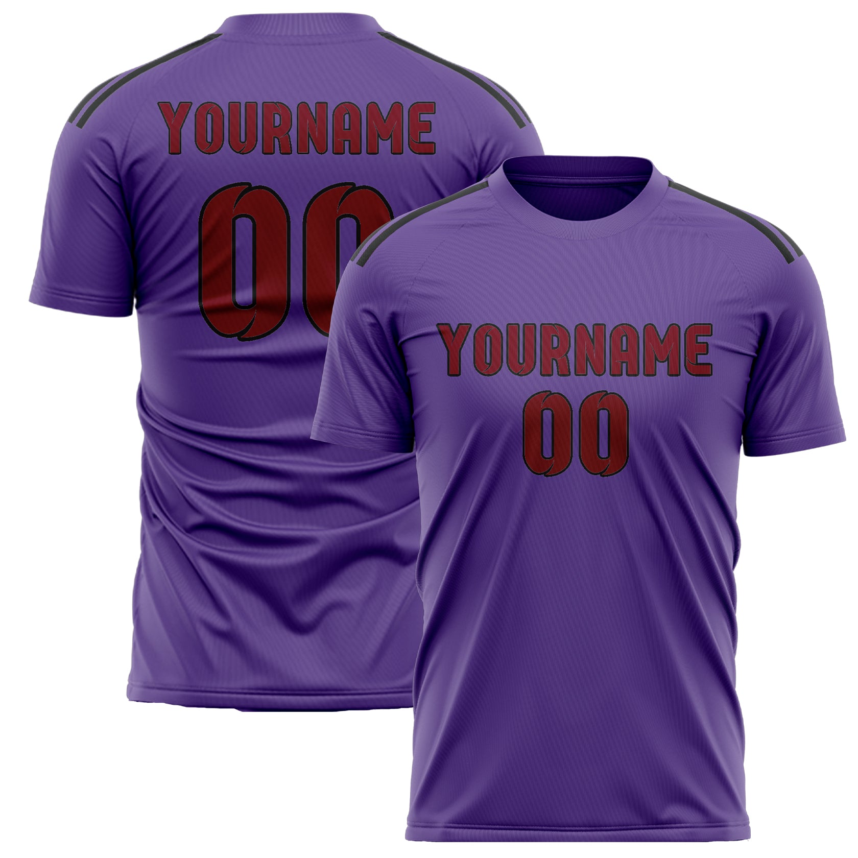 Custom Light Purple Crimson Red Soccer Jersey
