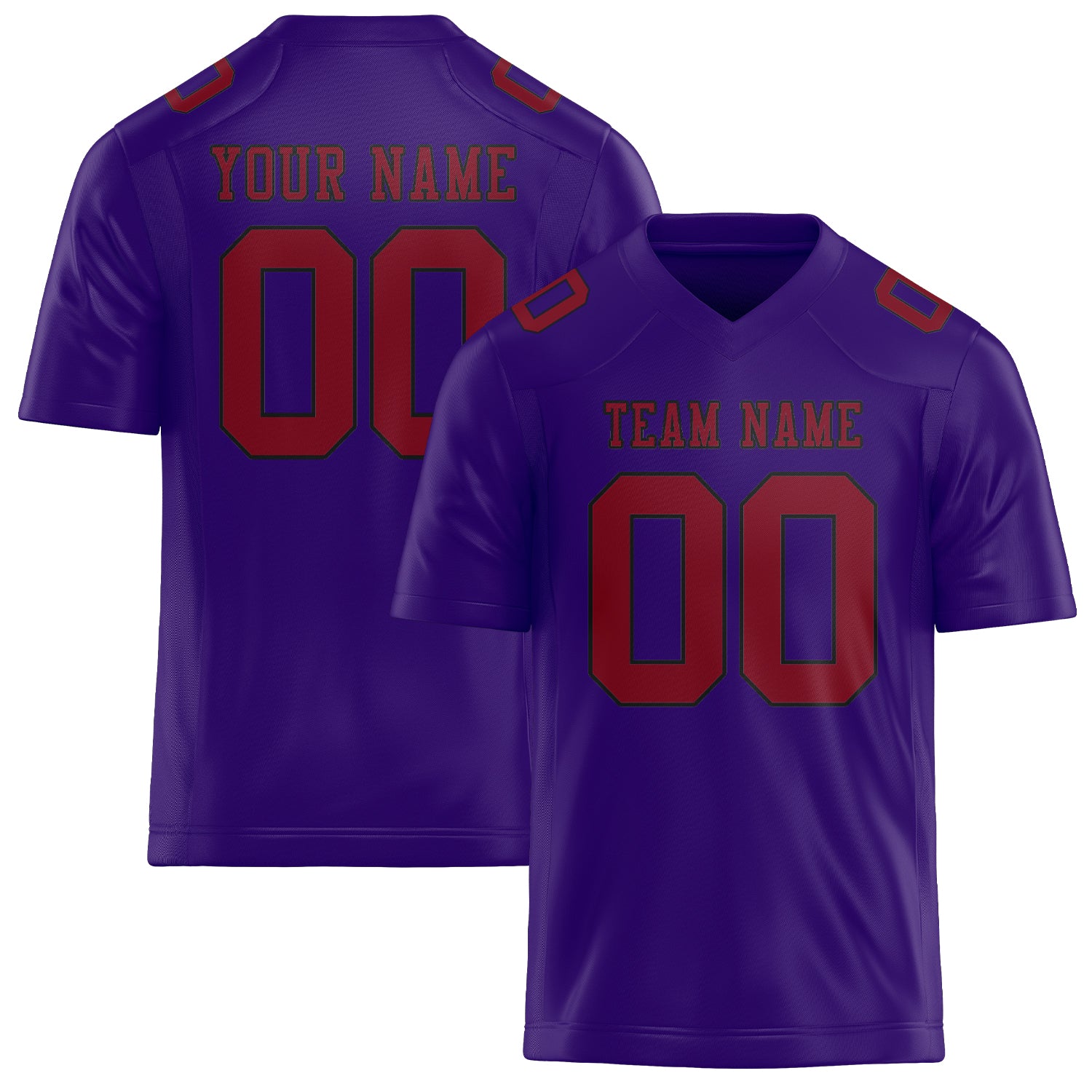 Custom Light Purple Crimson Red Football Jersey