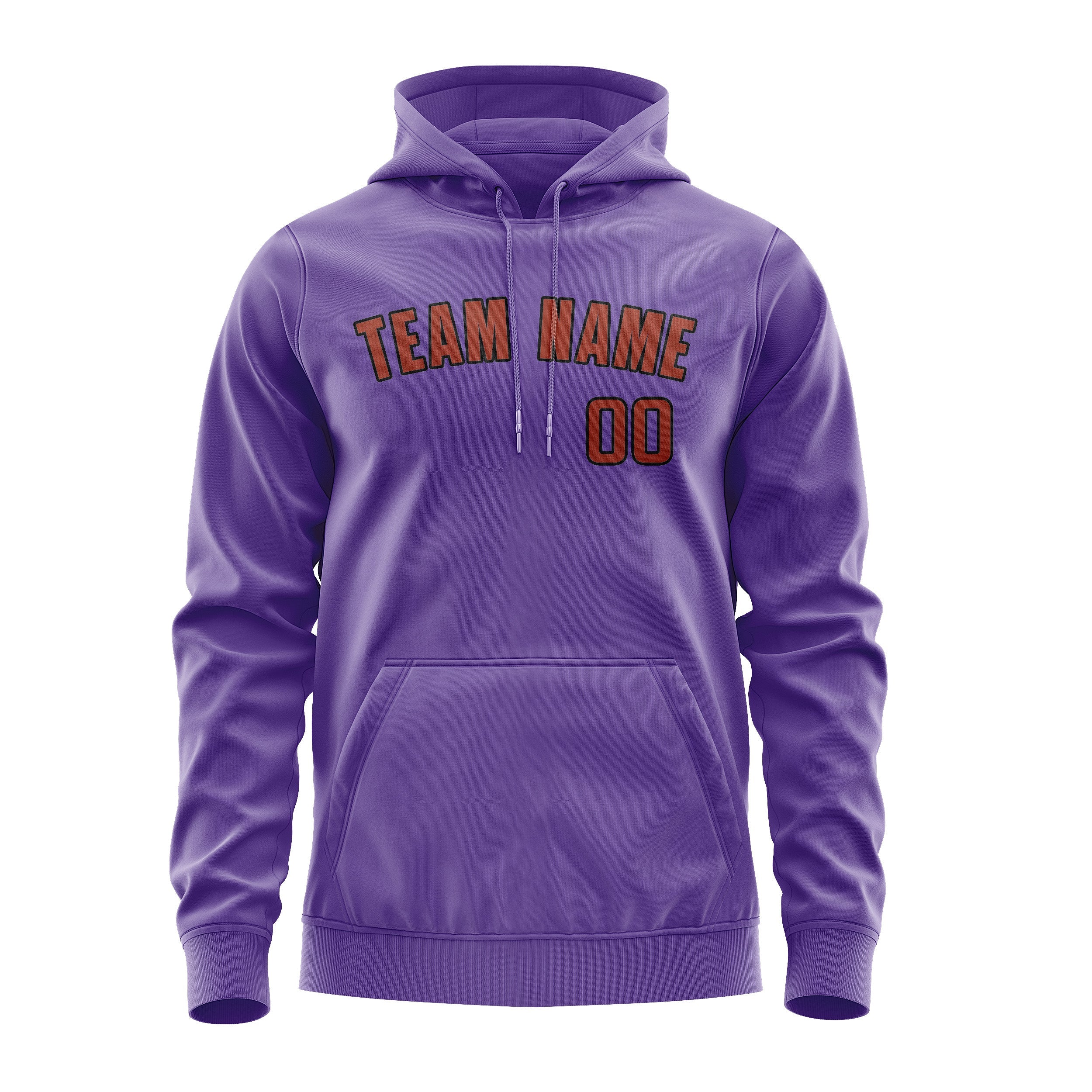 Custom Light Purple Coral Red Hoodie
