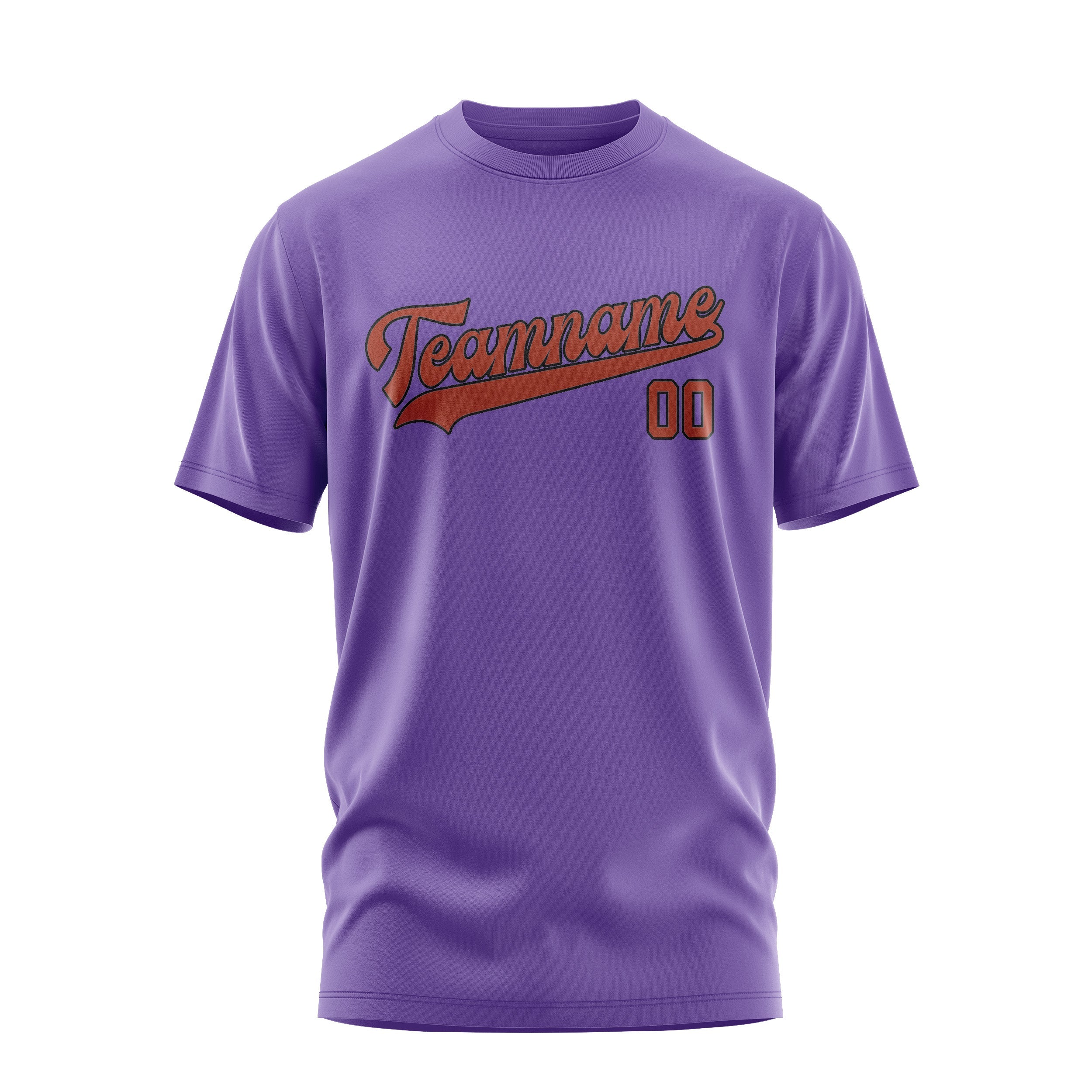 Custom Light Purple Coral Red T-Shirt