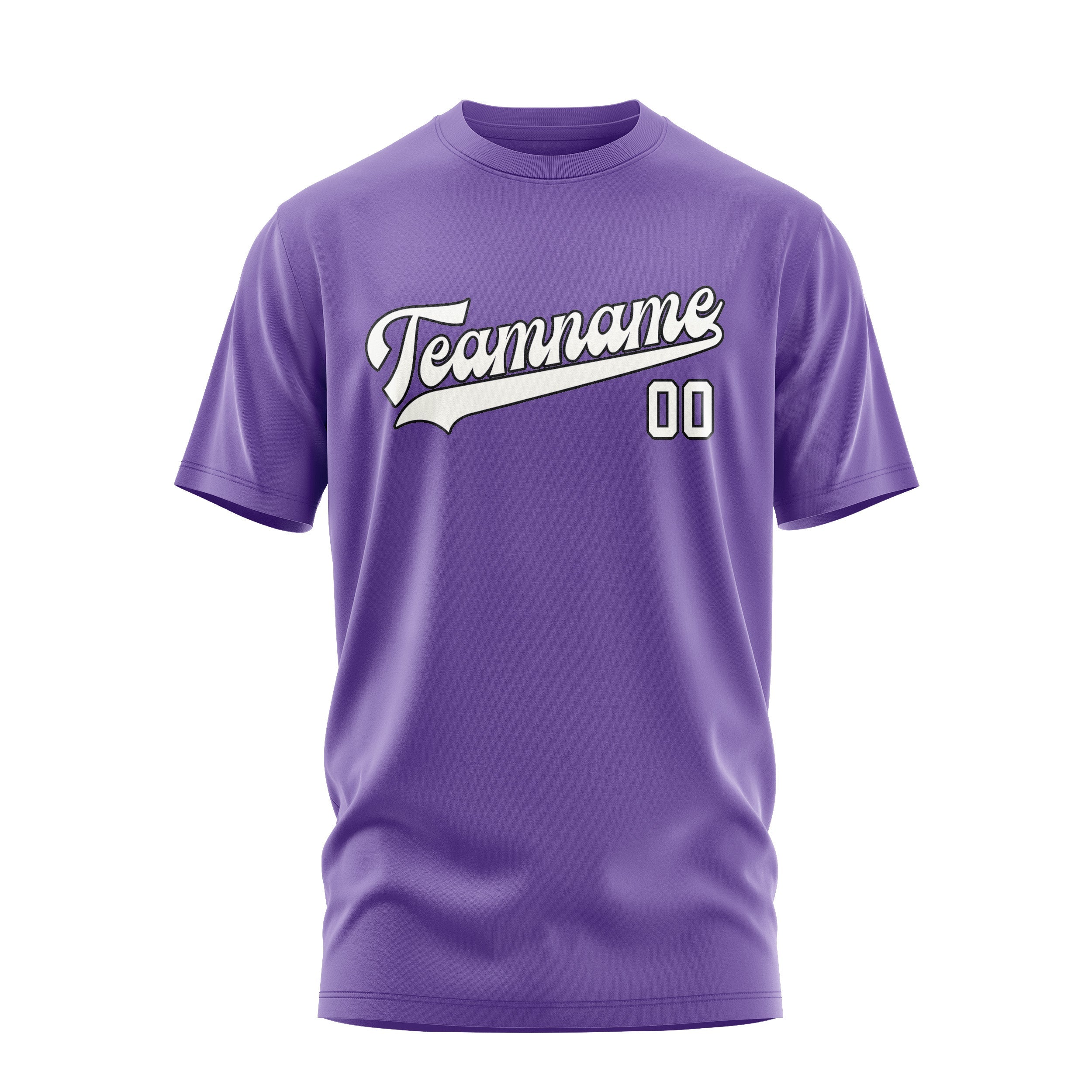 Custom Light Purple White T-Shirt