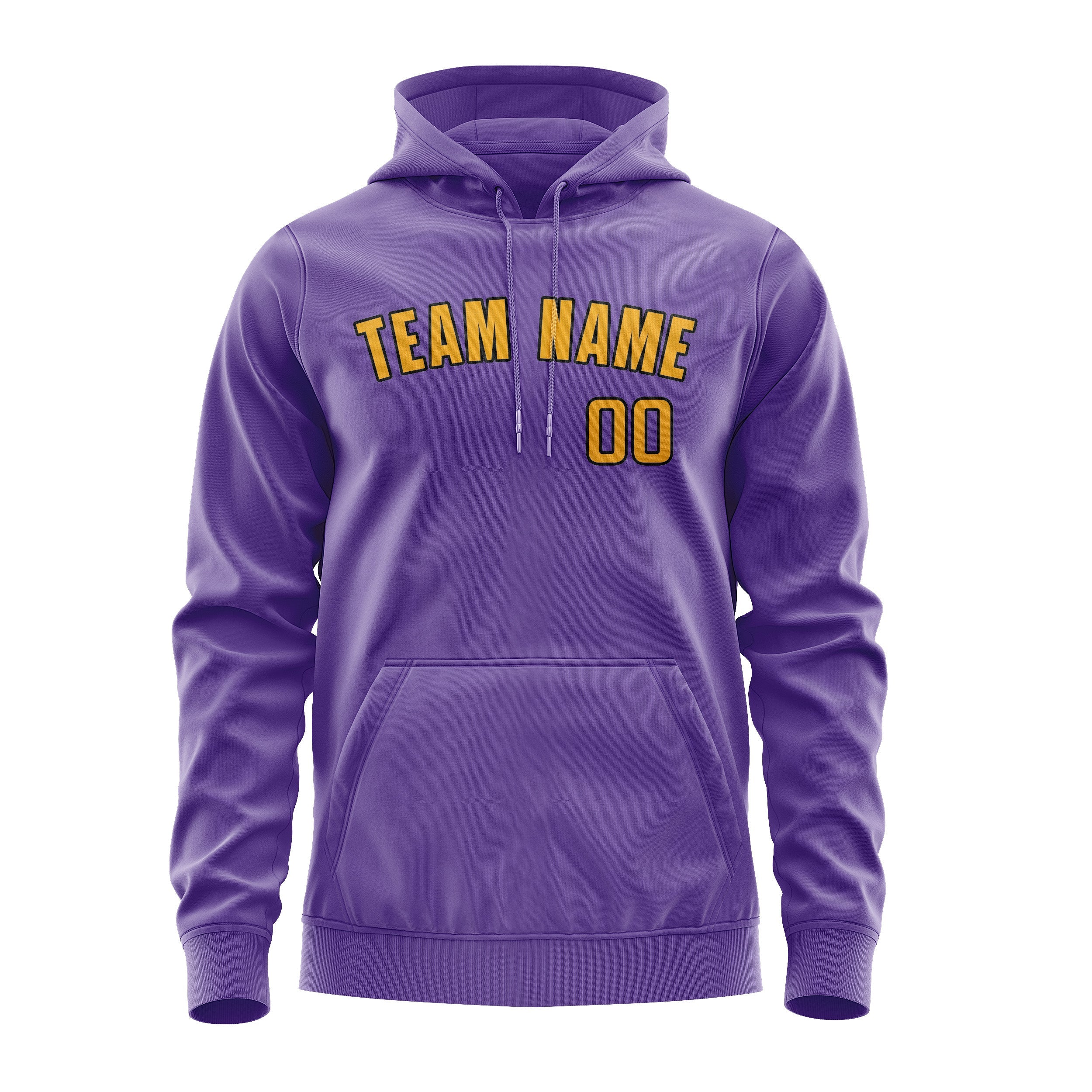 Custom Light Purple Yellow Hoodie