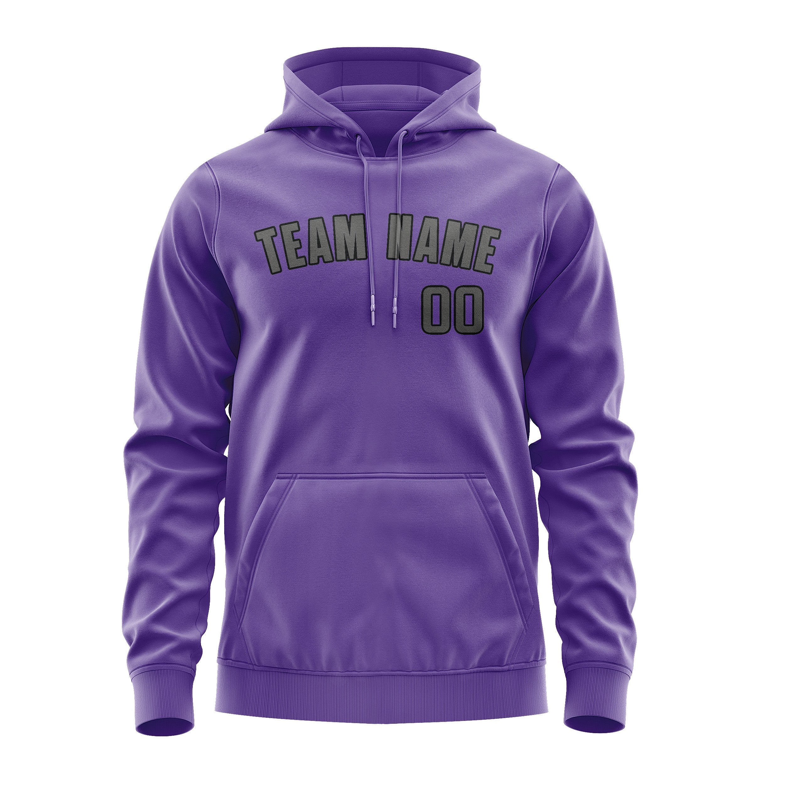 Custom Light Purple Dark Grey Hoodie