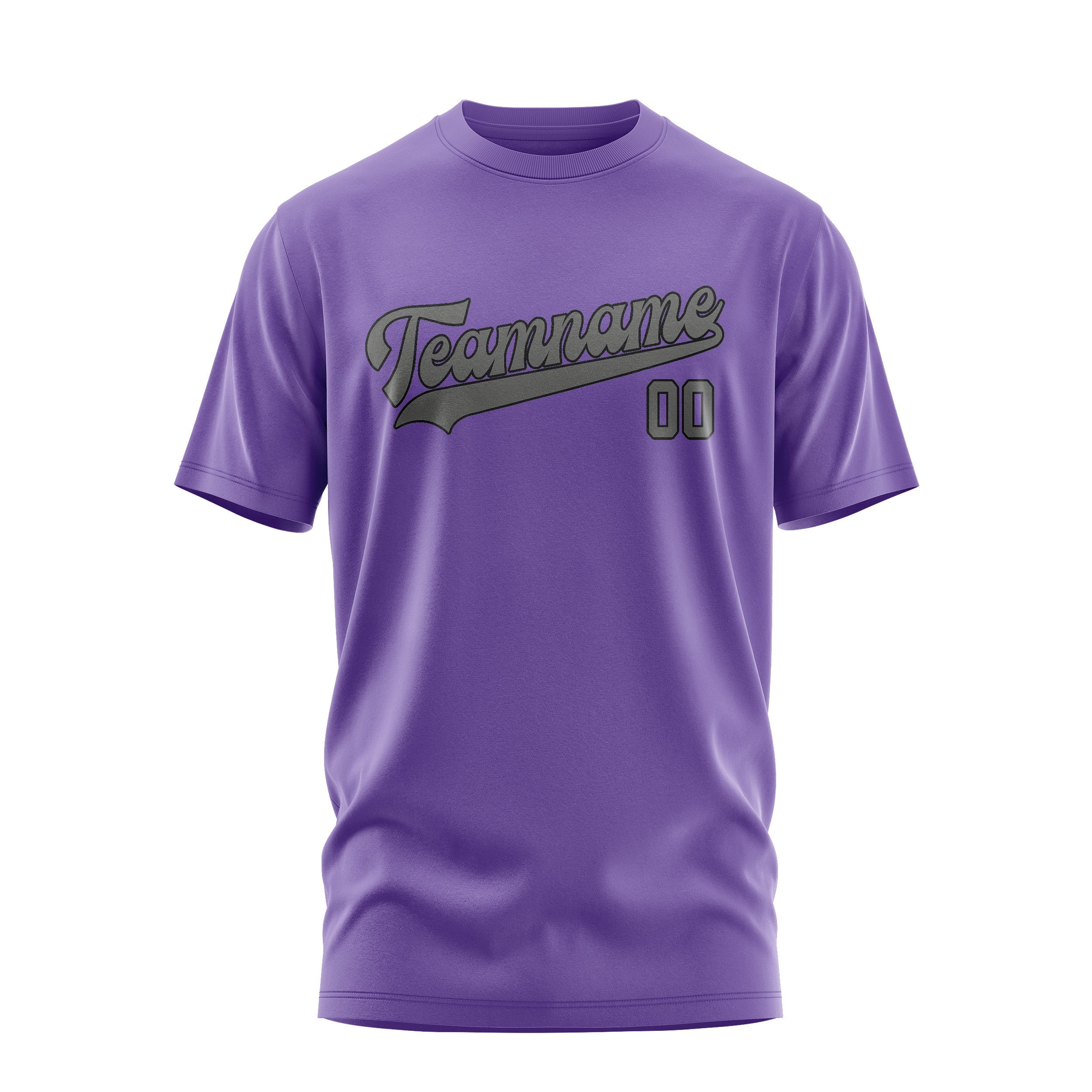 Custom Light Purple Dark Grey T-Shirt