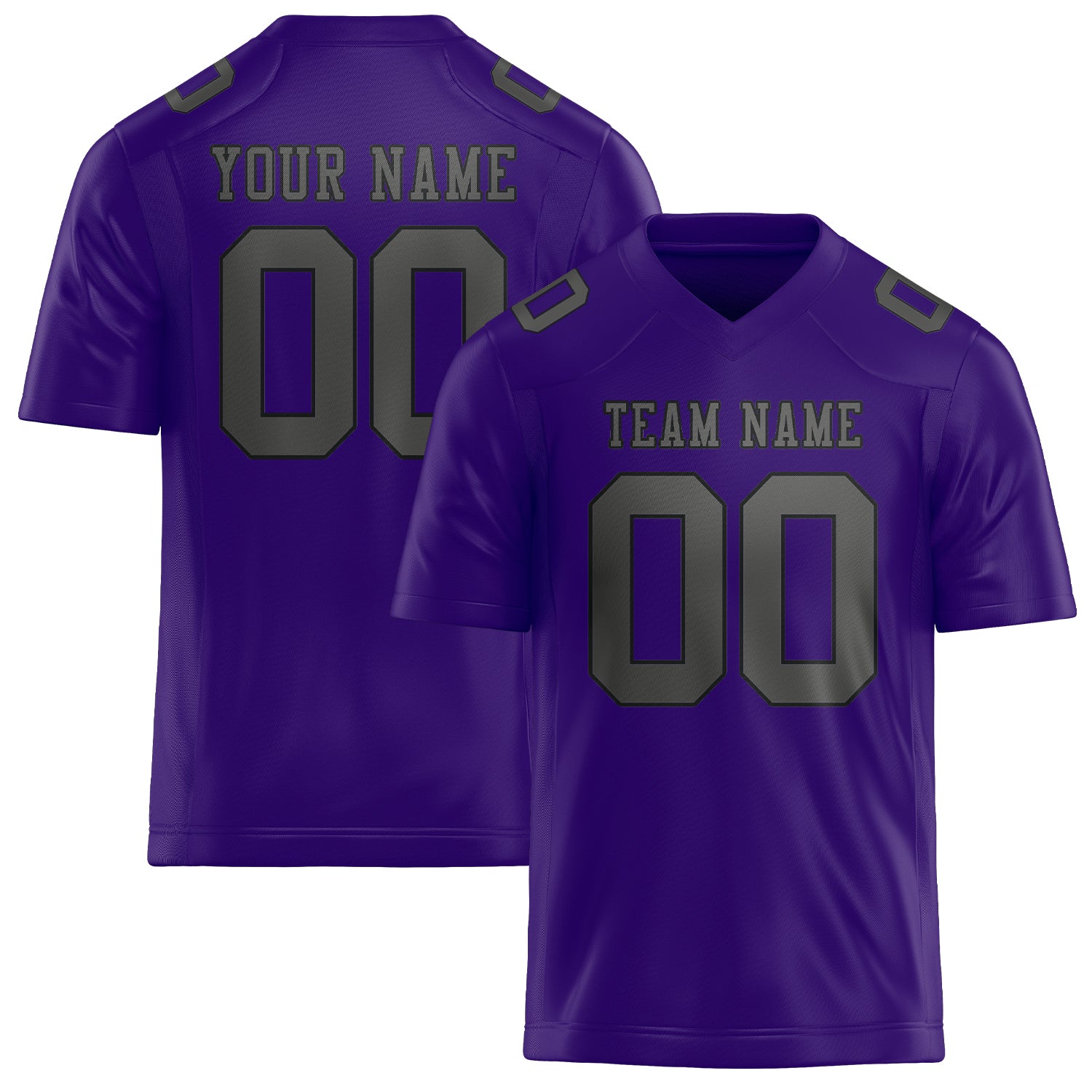 Custom Light Purple Dark Grey Football Jersey