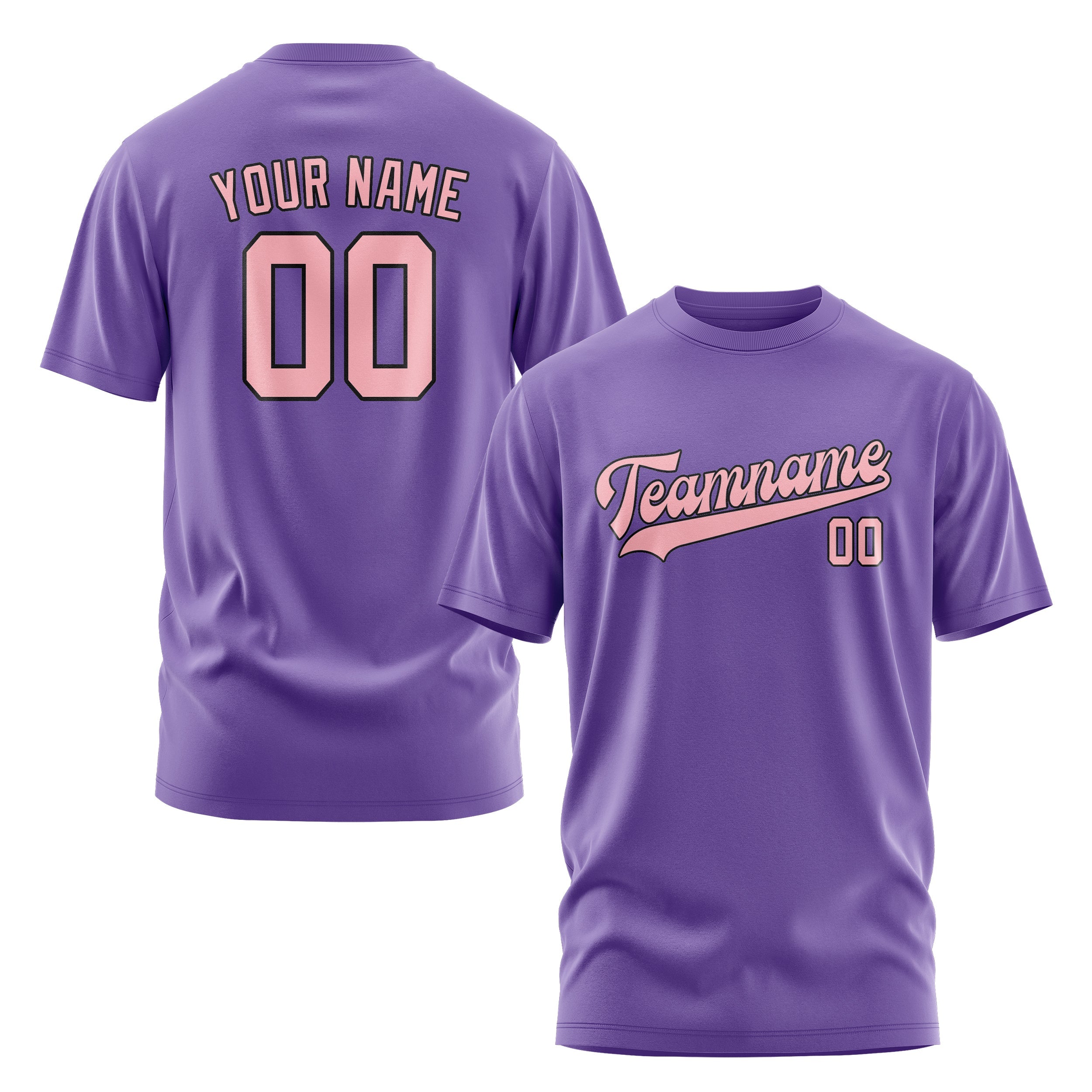 Custom Light Purple Light Pink T-Shirt