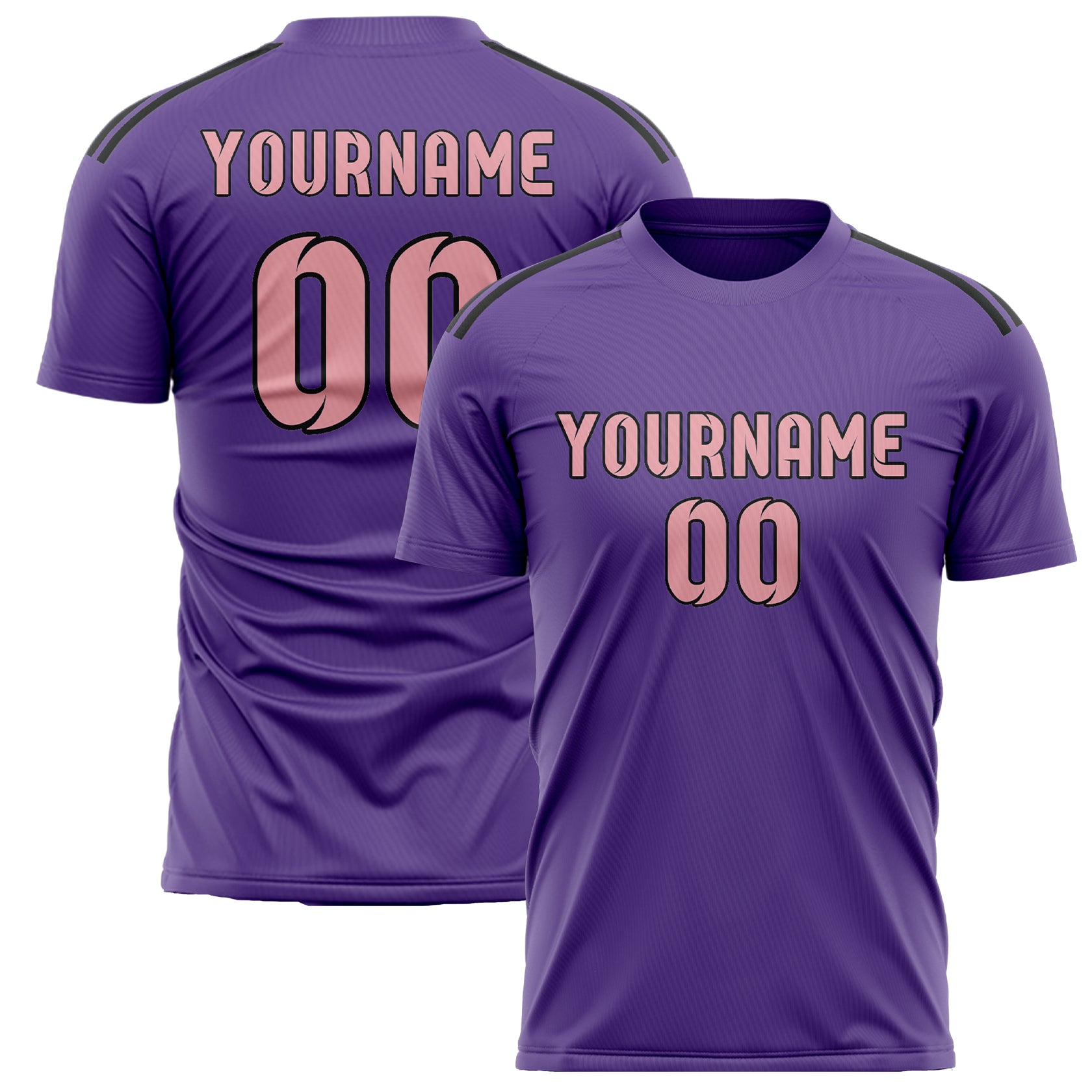 Custom Light Purple Light Pink Soccer Jersey
