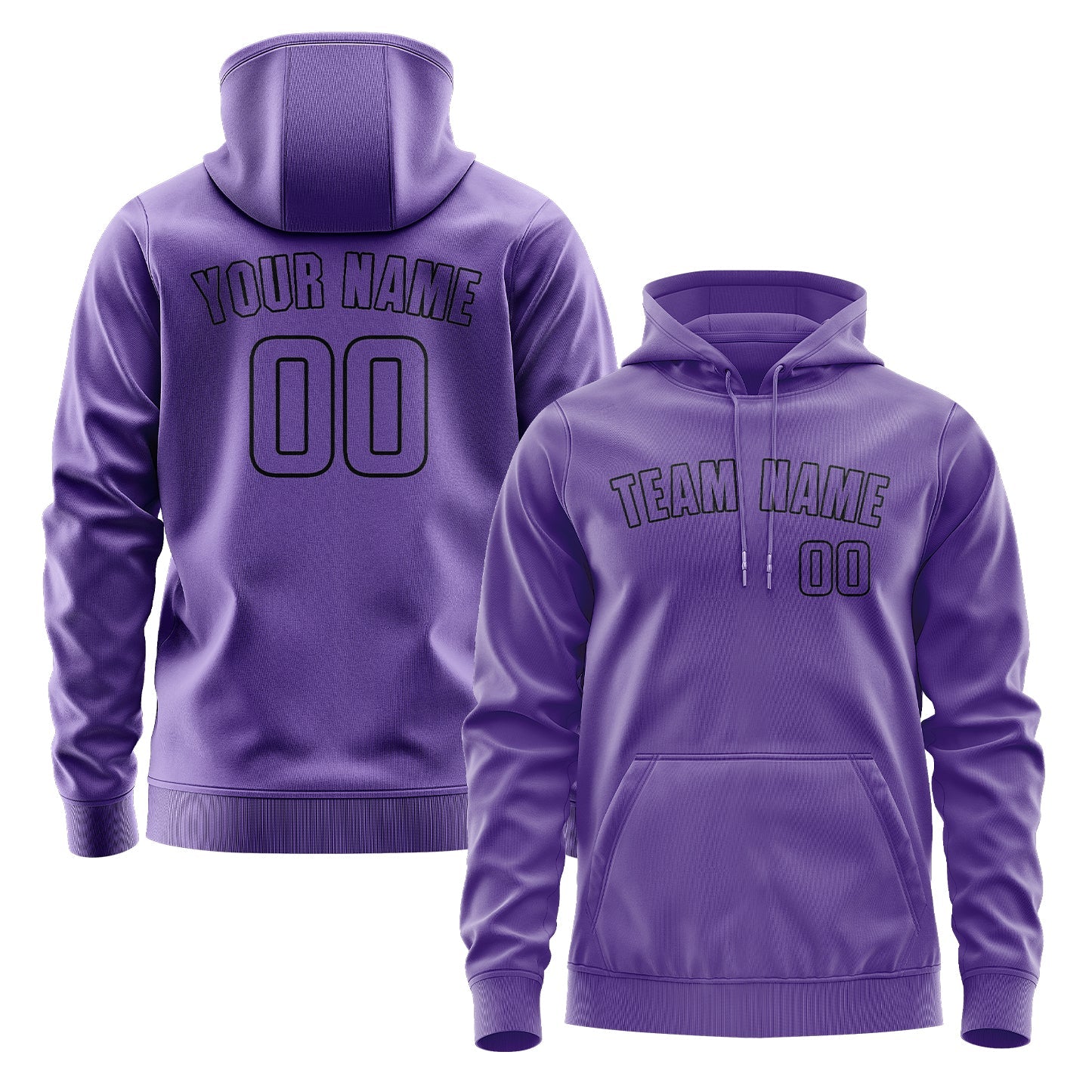 Custom Light Purple Light Purple Hoodie