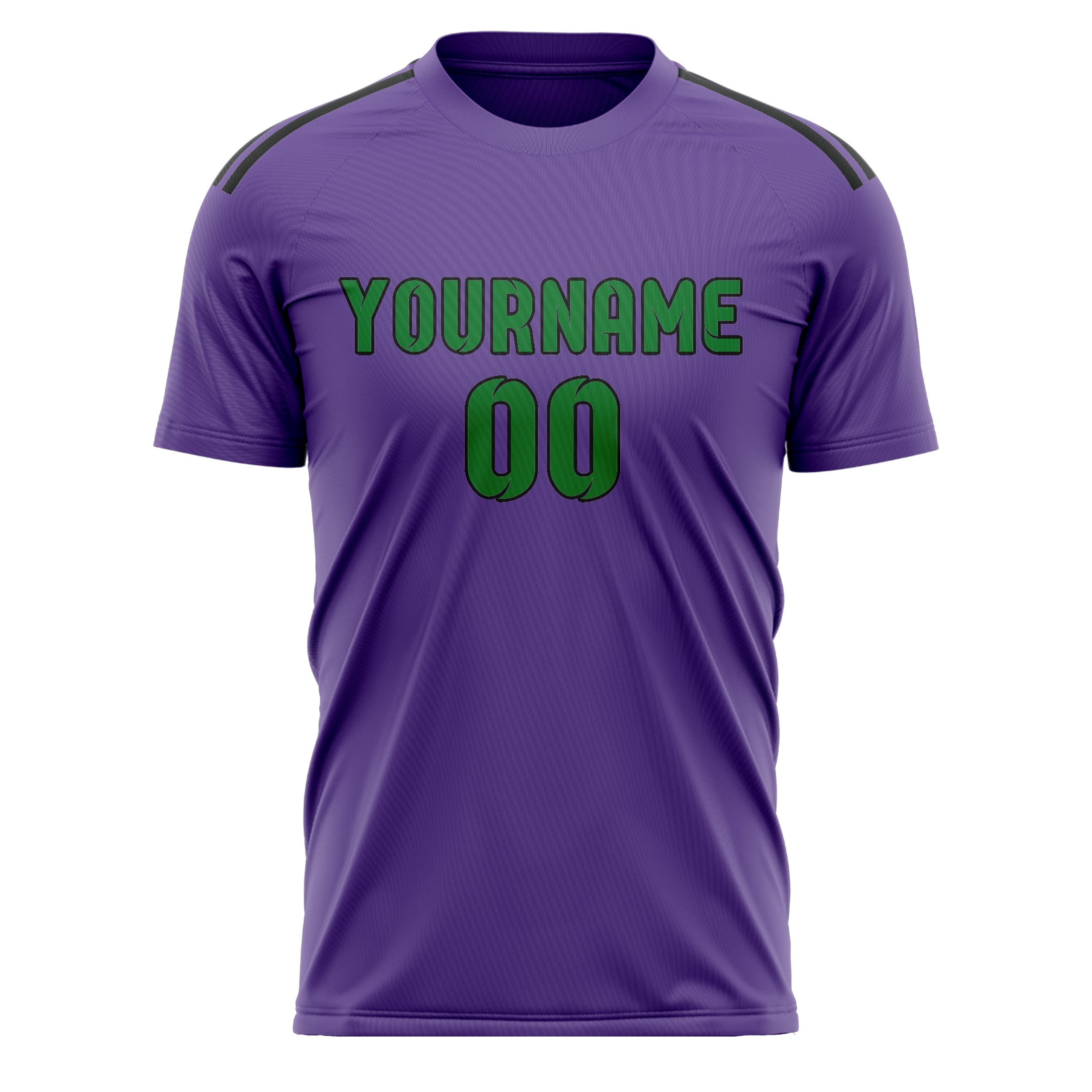 Custom Light Purple Emerald Green Soccer Jersey