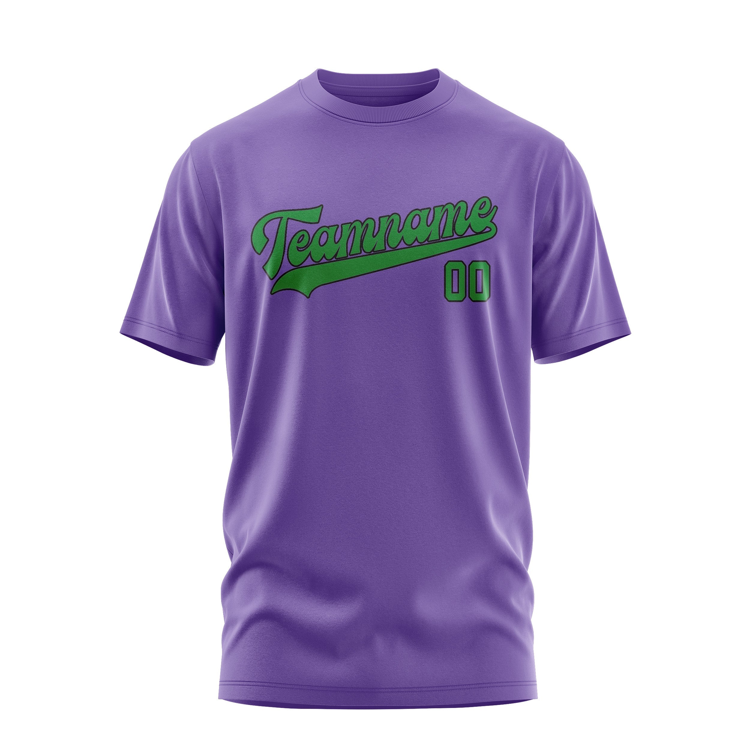 Custom Light Purple Emerald Green T-Shirt