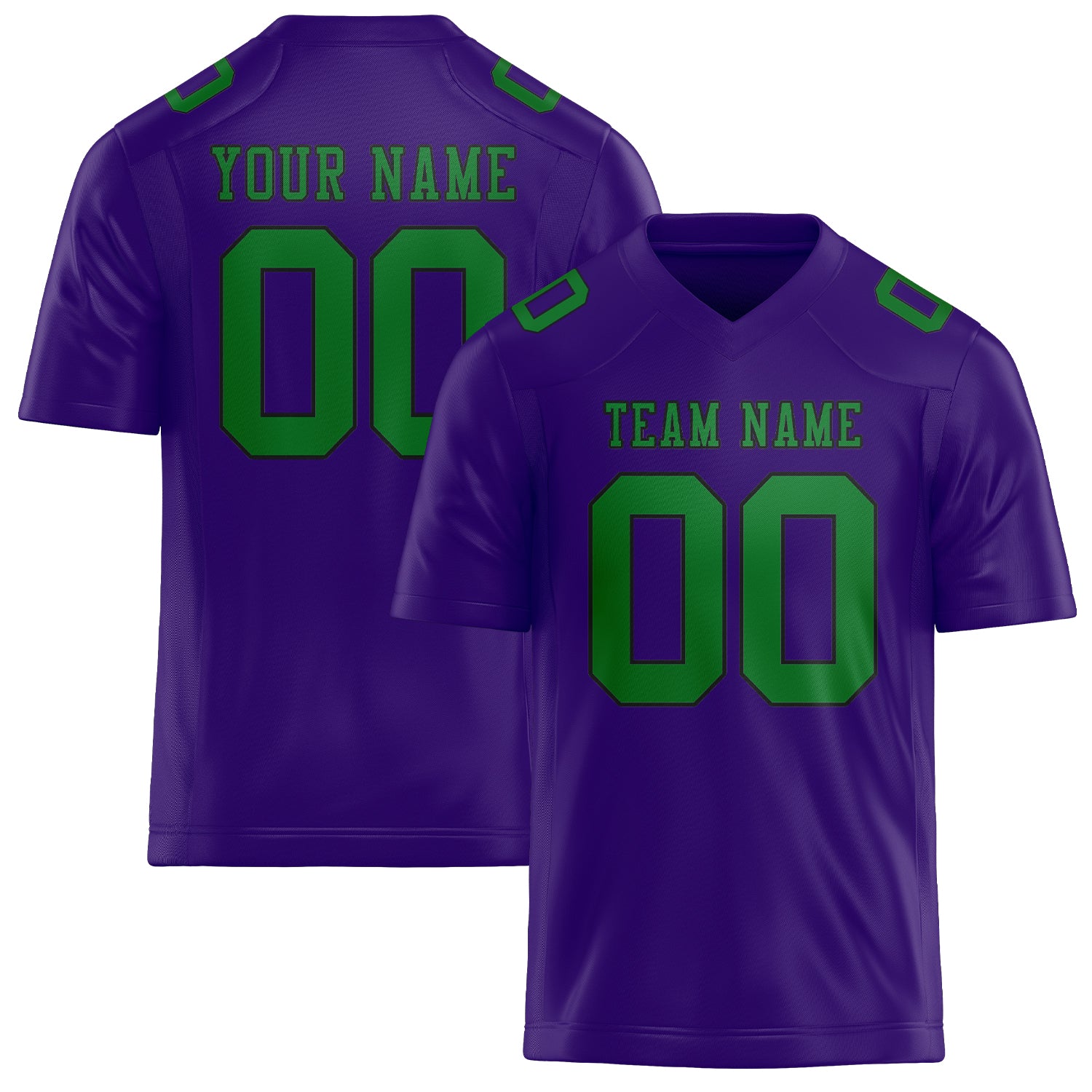 Custom Light Purple Emerald Green Football Jersey