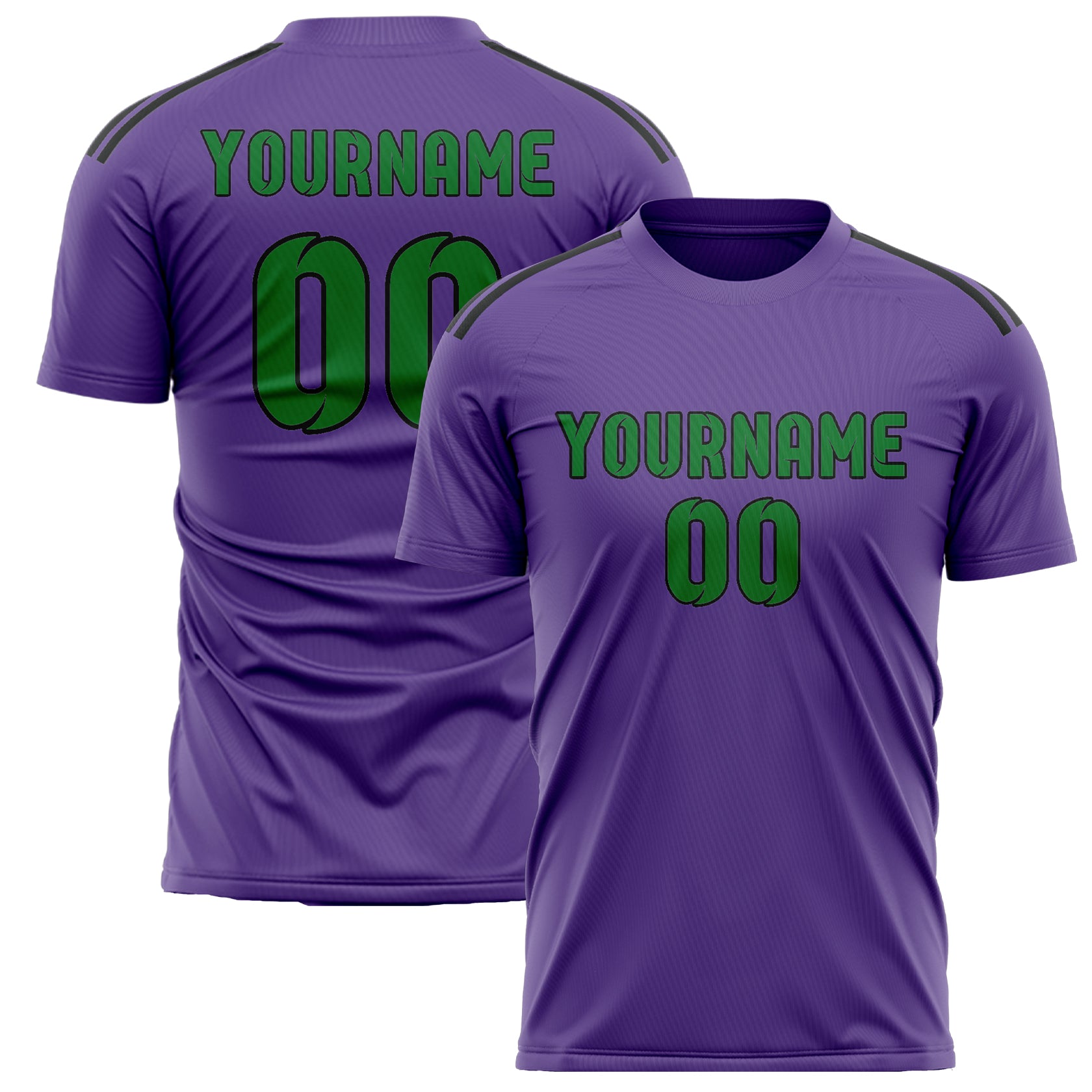 Custom Light Purple Emerald Green Soccer Jersey