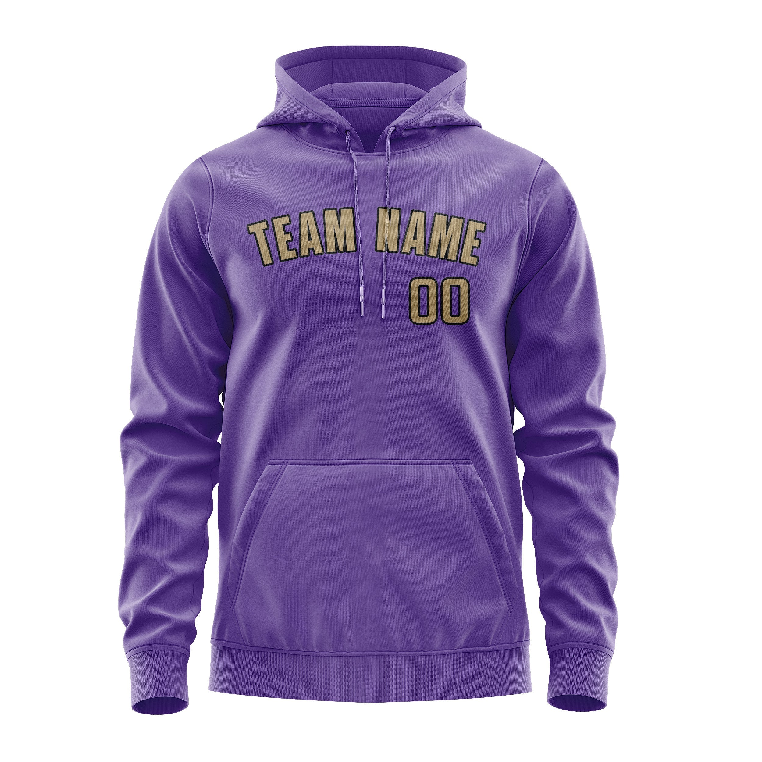 Custom Light Purple Light Khaki Hoodie