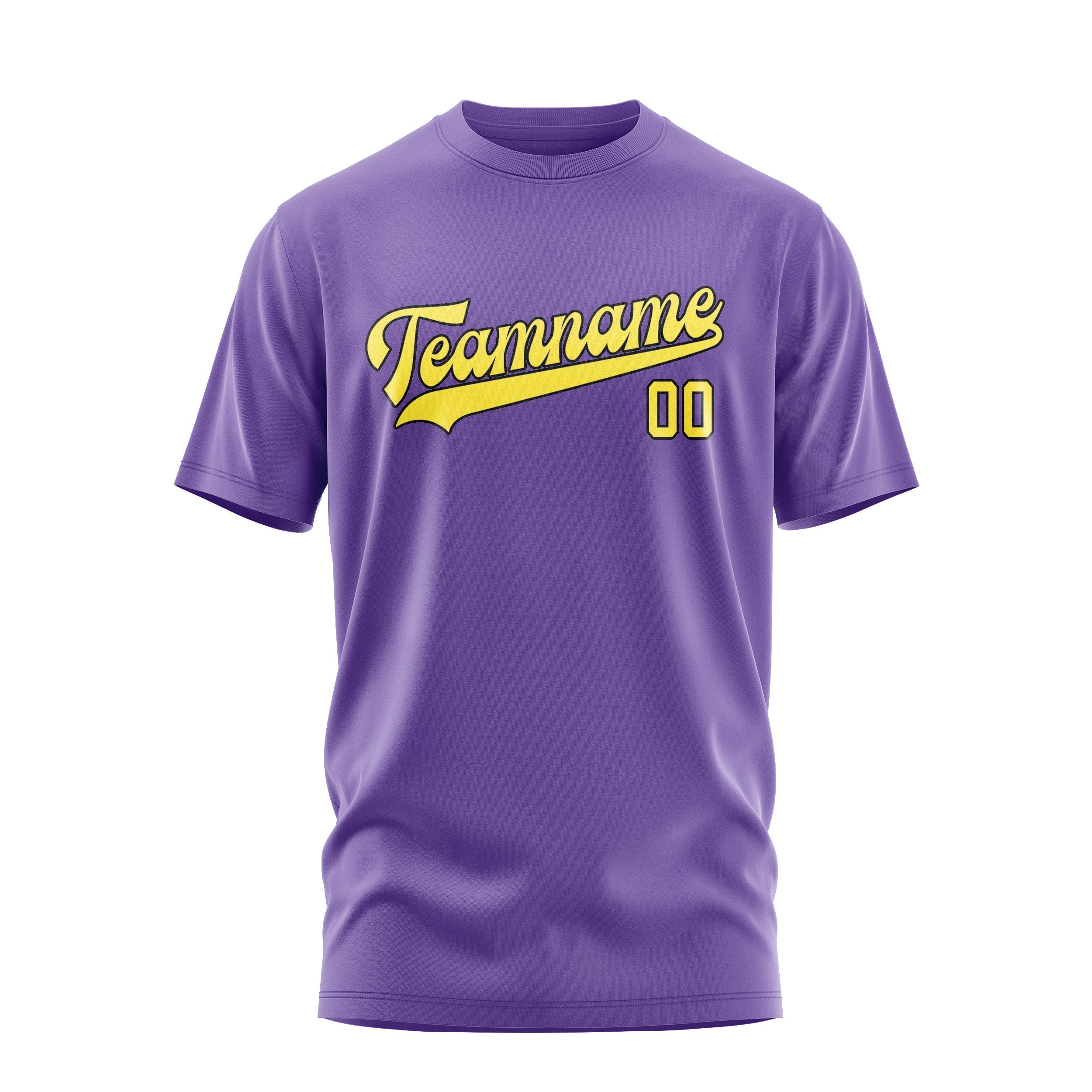 Custom Light Purple Light Yellow T-Shirt