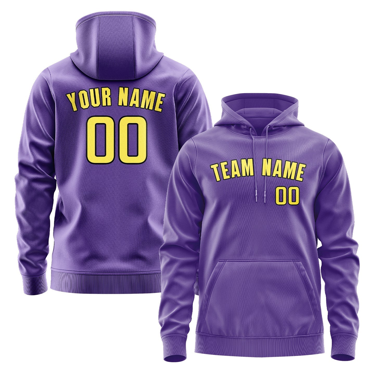 Custom Light Purple Light Yellow Hoodie